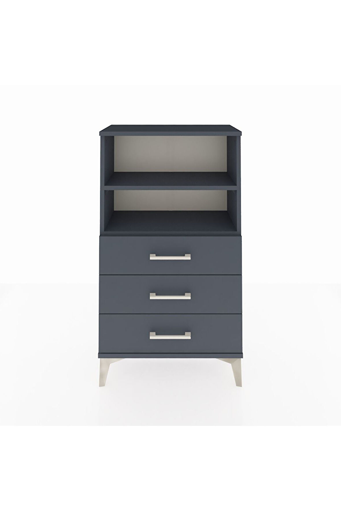 Arges Komodin 2 Raflı 3 Çekmeceli 60x30x106 Antrasit-Antrasit