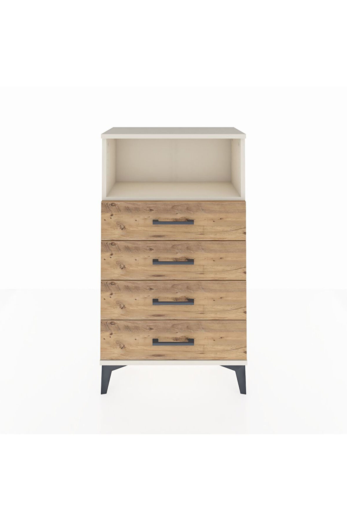 Arges Komodin Tek Raflı 4 Çekmeceli 60x30x106 Aytaşı-Çam
