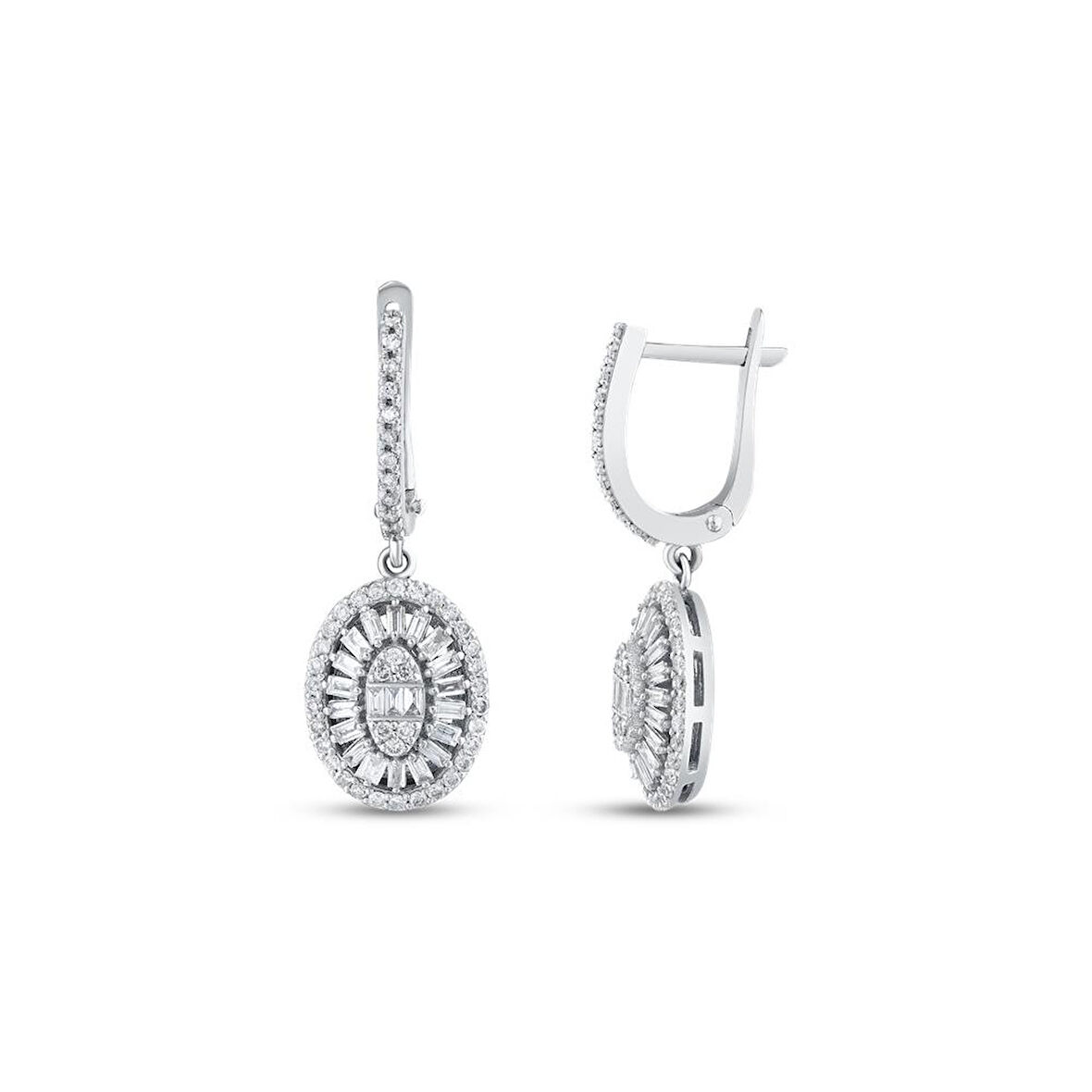 0.85 Karat Baget Taşlı Pırlanta Küpe
