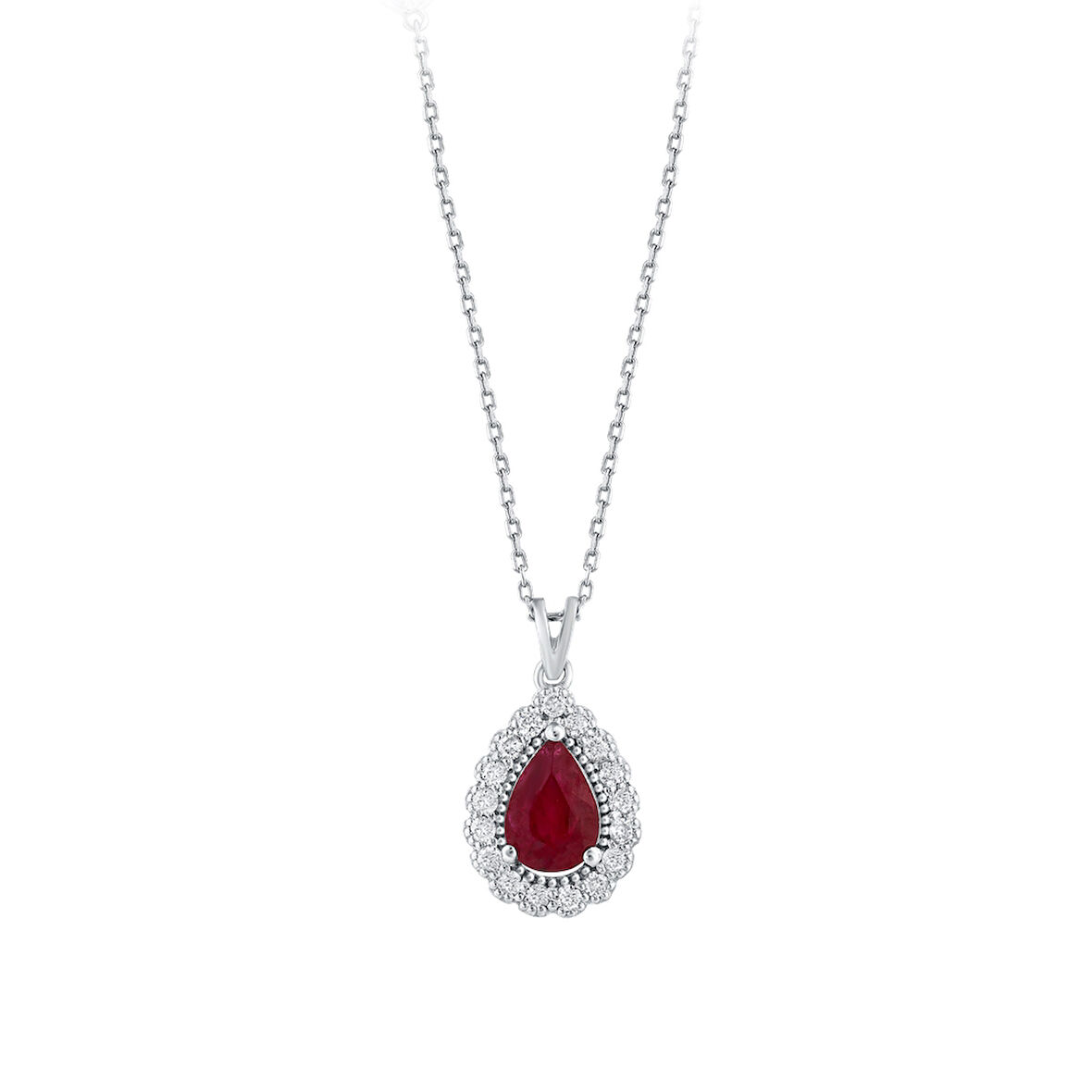 0.15 Karat Yakut Taşlı Pırlanta Kolye