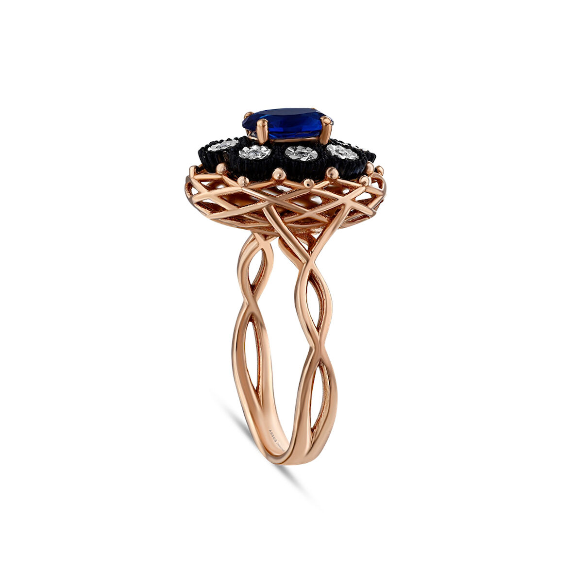 0.03 Karat Safir Renkli Elmas Yüzük