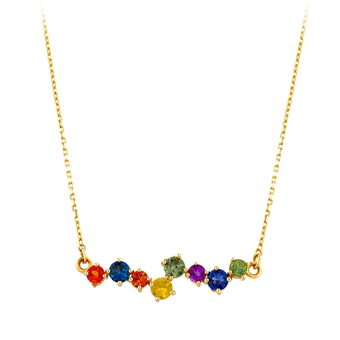 0.06 Karat Renkli Safir Taşlı Kolye