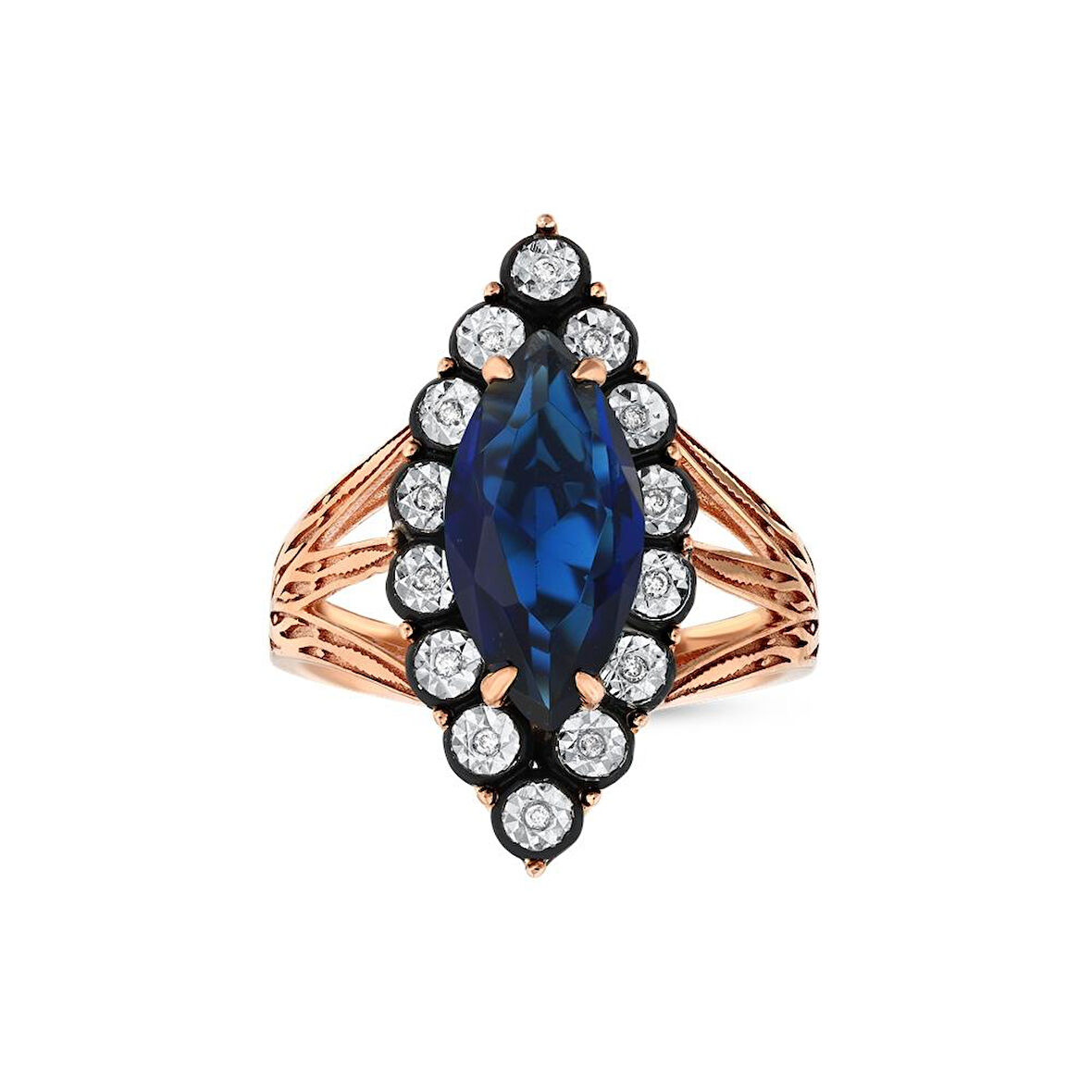 0.04 Karat Safir Renkli Elmas Yüzük