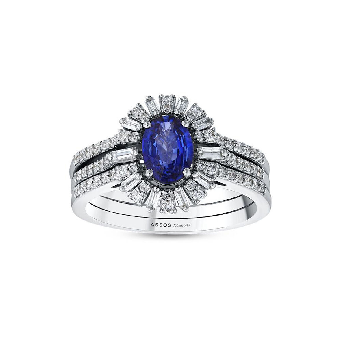 0.41 Karat Safir Taşlı Pırlanta Yüzük