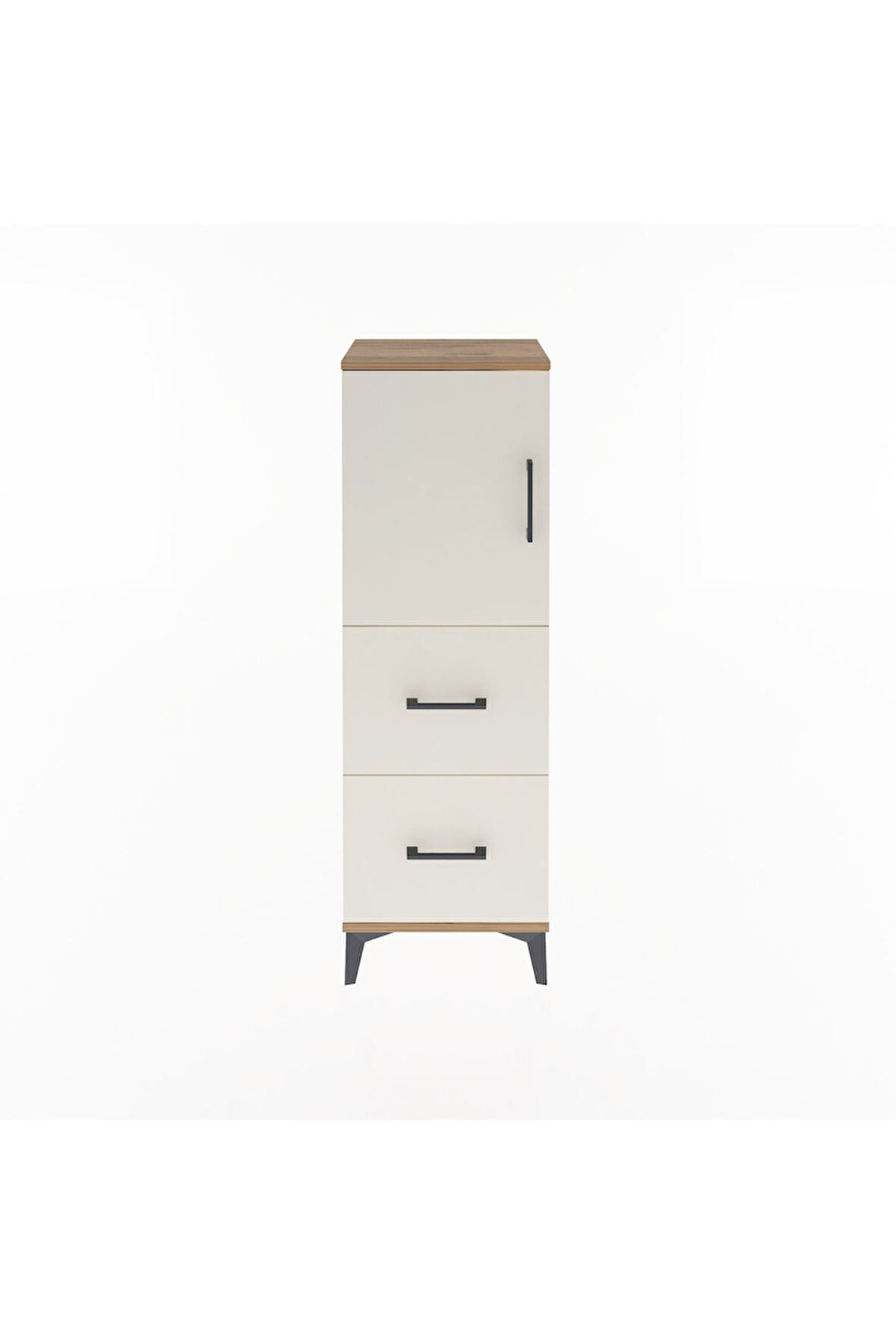 Arges Dolap 2 Raflı 2 Çekmeceli Tek Kapaklı 44x30x134 Çam-Aytaşı