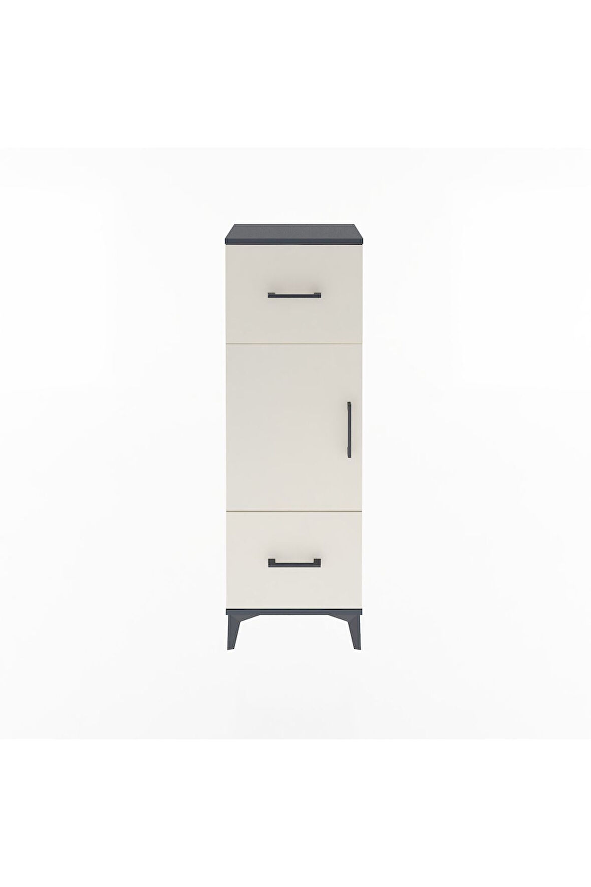 Arges Dolap 2 Raflı 2 Çekmeceli Tek Kapaklı 44x30x134 Antrasit-Aytaşı