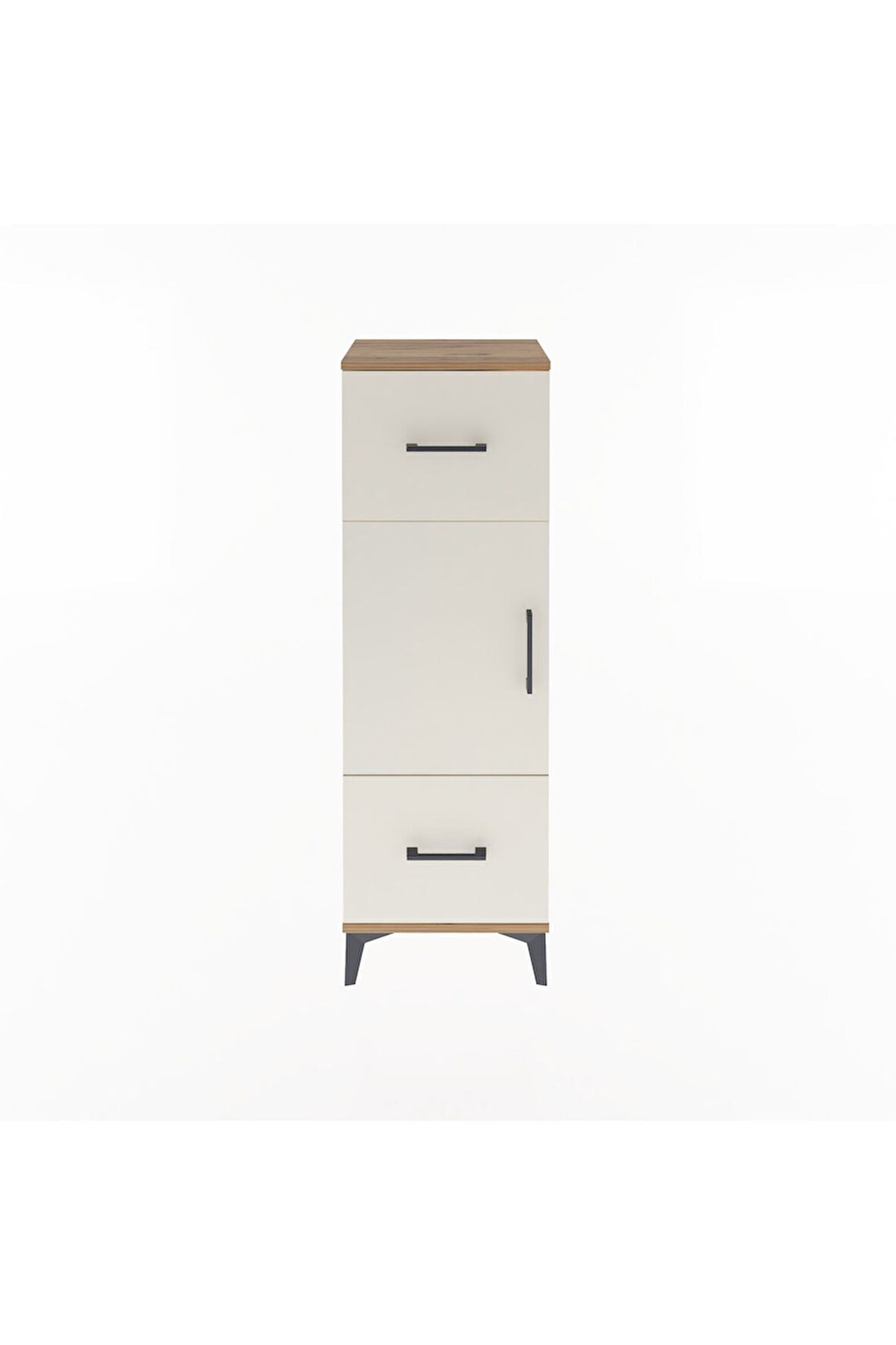 Arges Dolap 2 Raflı 2 Çekmeceli Tek Kapaklı 44x30x134 Çam-Aytaşı