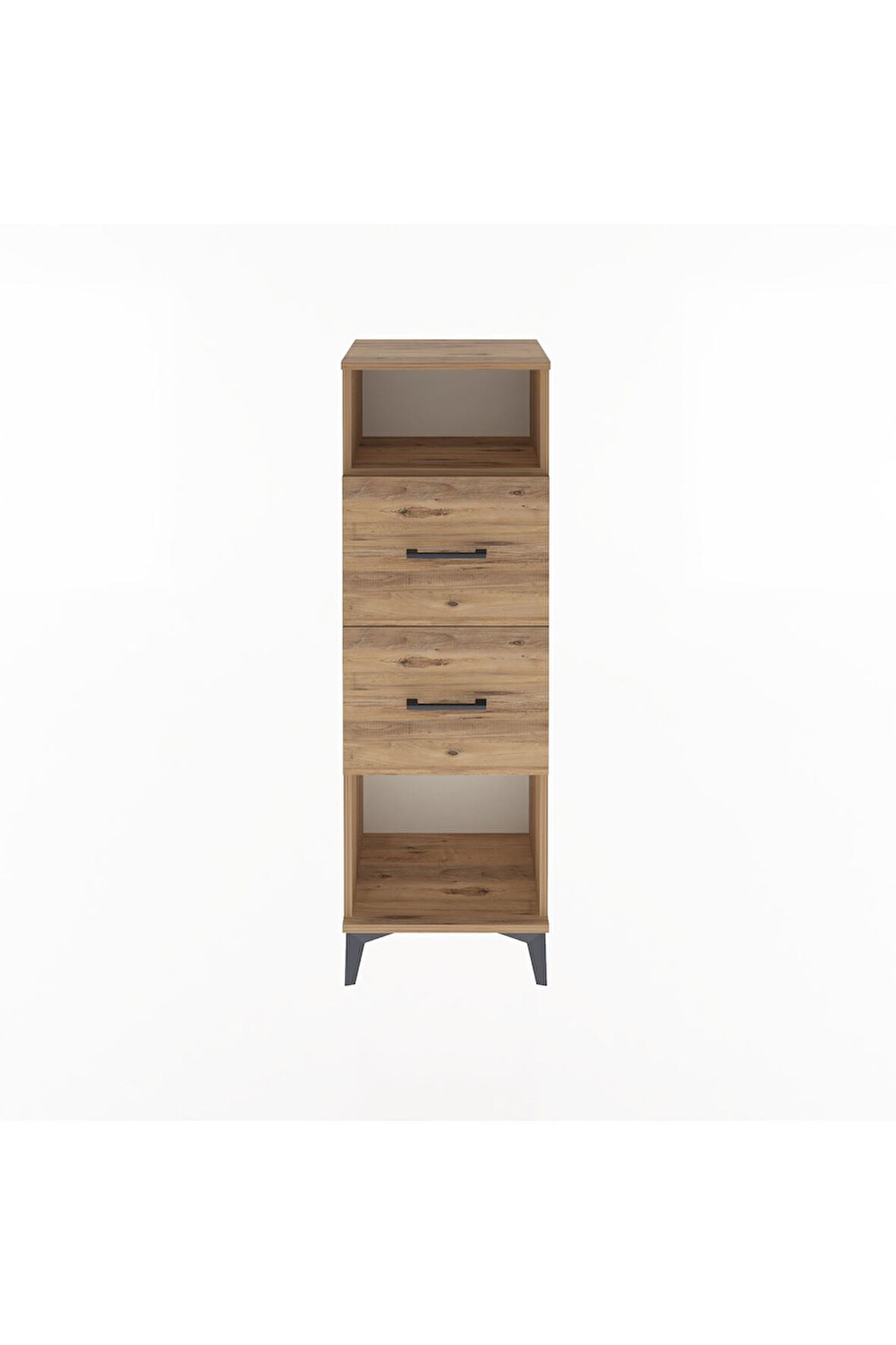 Arges Dolap Tek Raflı 2 Çekmeceli 44x30x134 Çam-Çam