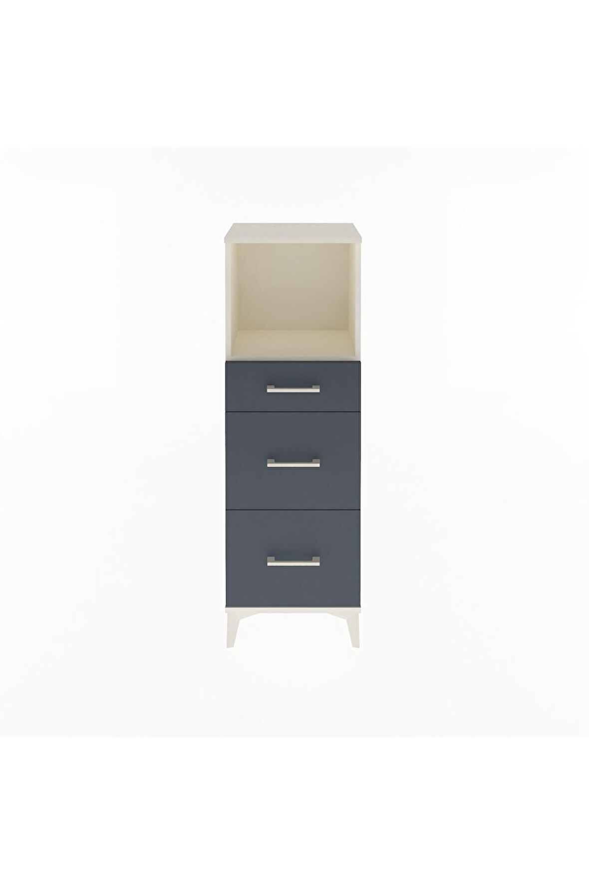 Arges Dolap Tek Raflı 3 Çekmeceli 44x30x134 Aytaşı-Antrasit