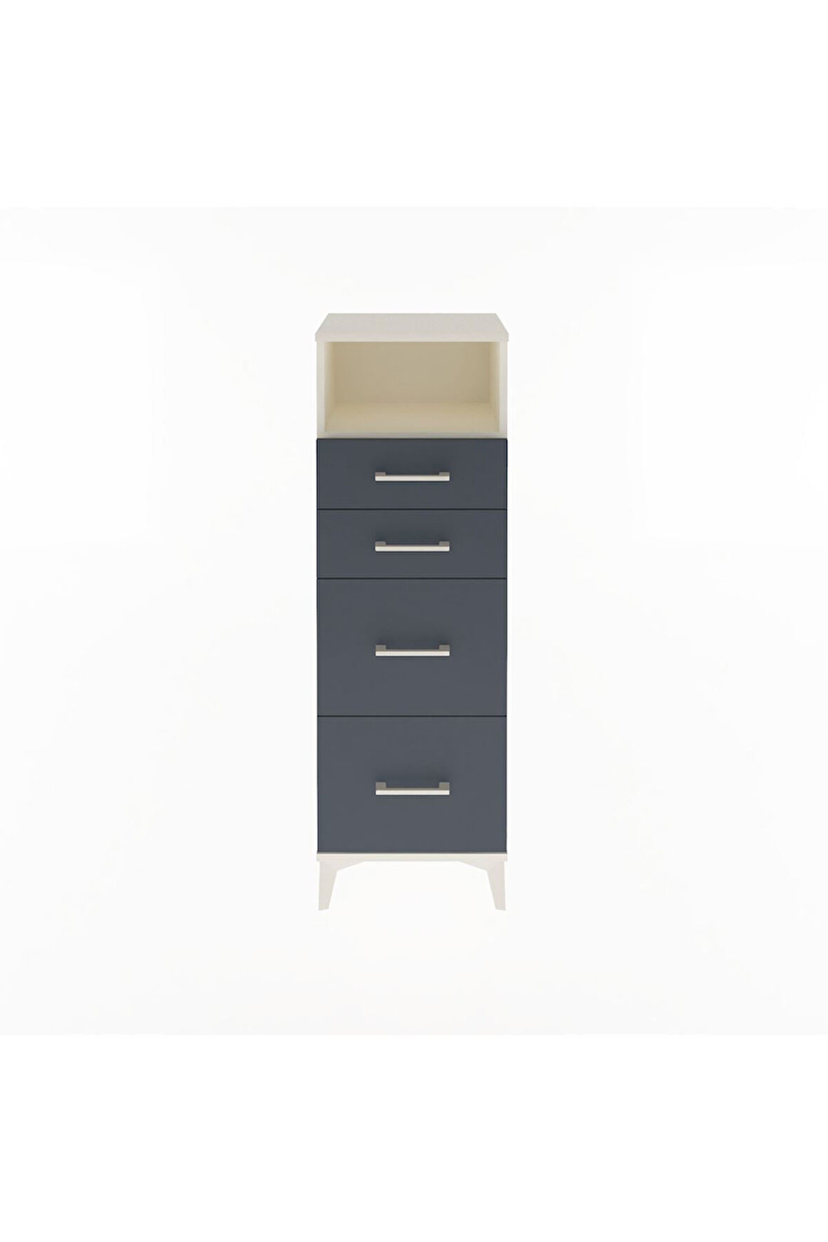 Arges Dolap Tek Raflı 4 Çekmeceli 44x30x134 Aytaşı-Antrasit