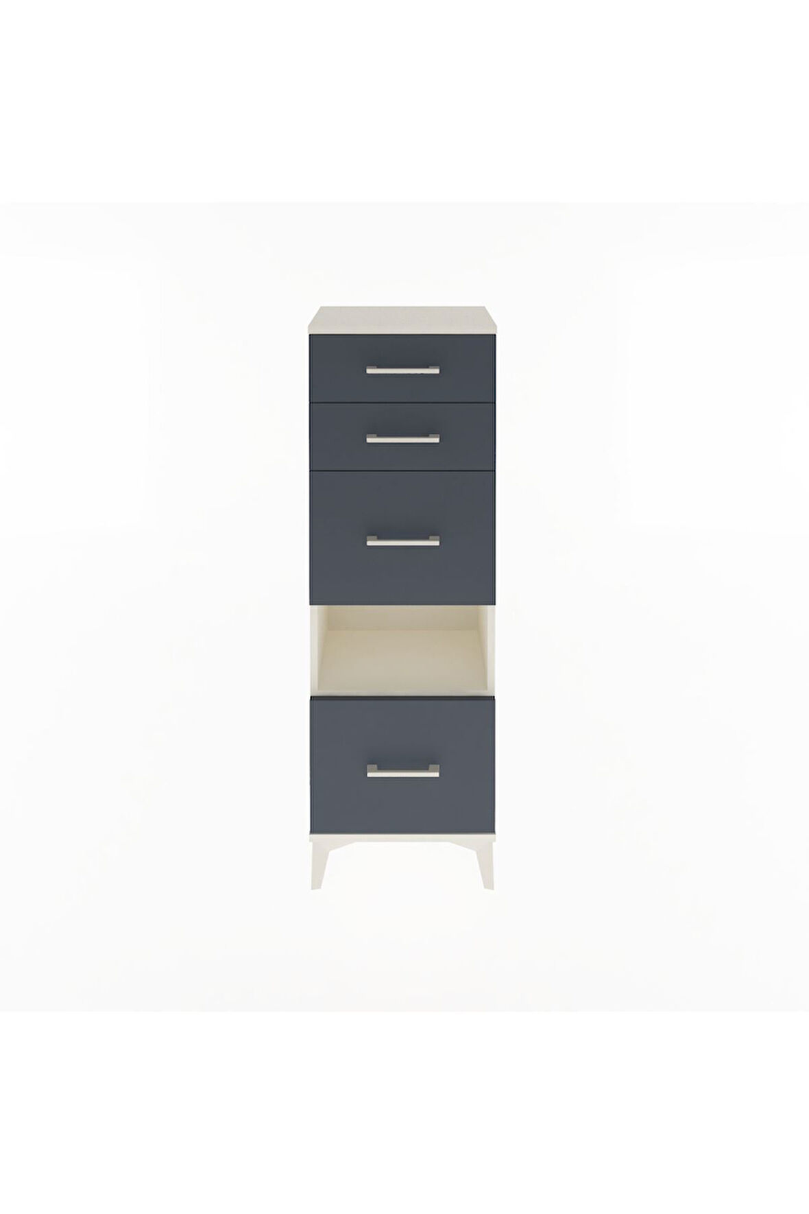 Arges Dolap Tek Raflı 4 Çekmeceli 44x30x134 Aytaşı-Antrasit