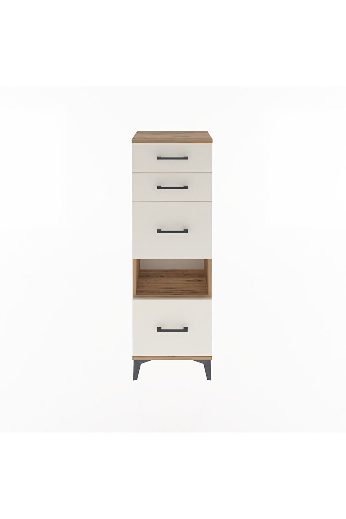 Arges Dolap Tek Raflı 4 Çekmeceli 44x30x134 Çam-Aytaşı