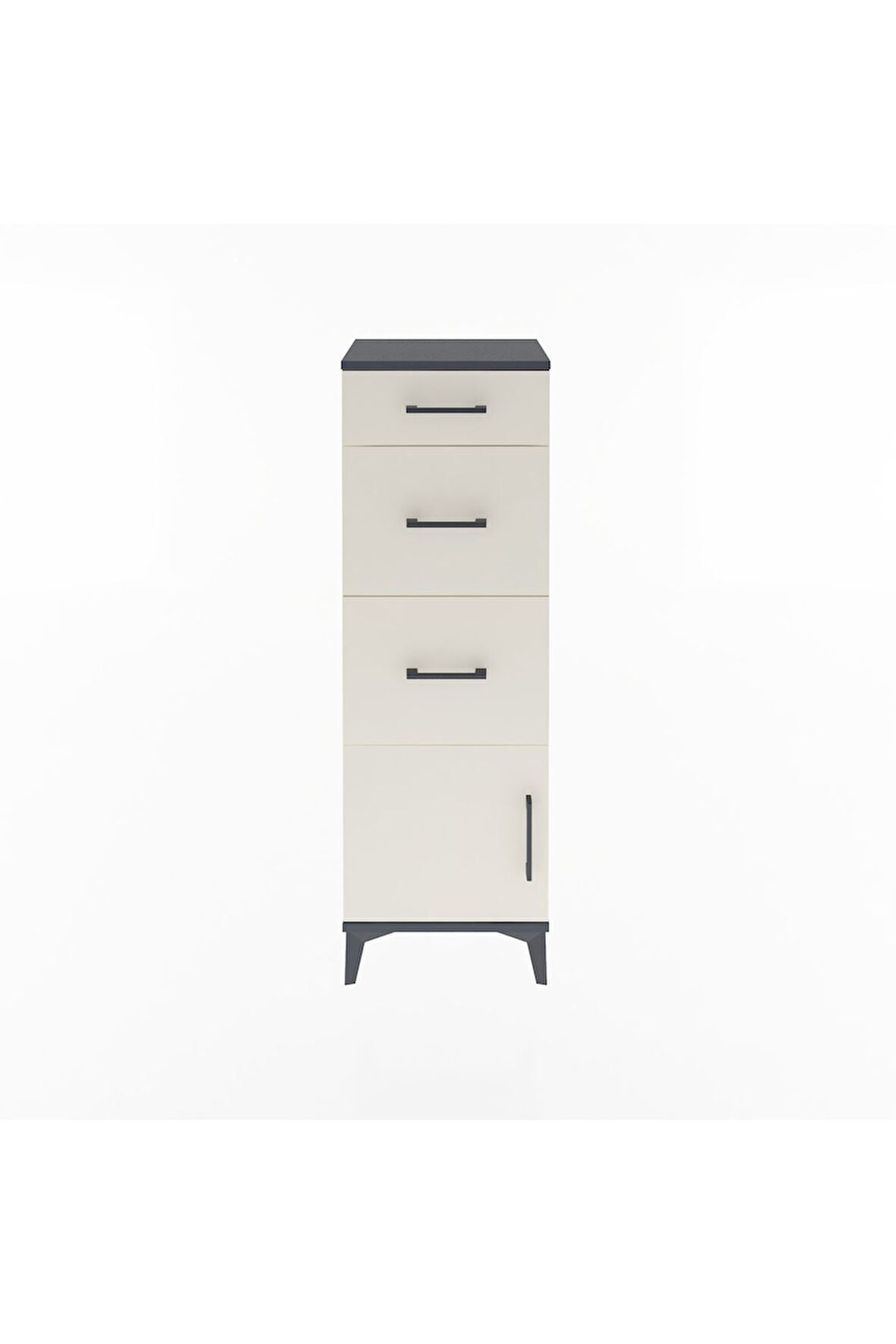 Arges Dolap 3 Çekmeceli Tek Kapaklı 44x30x134 Antrasit-Aytaşı