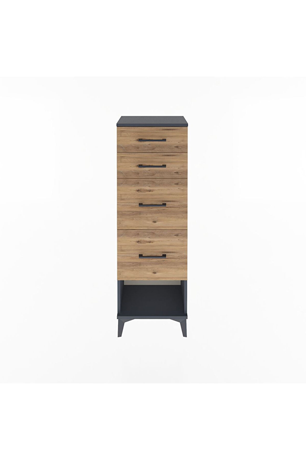 Arges Dolap 4 Çekmeceli 44x30x134 Antrasit-Çam