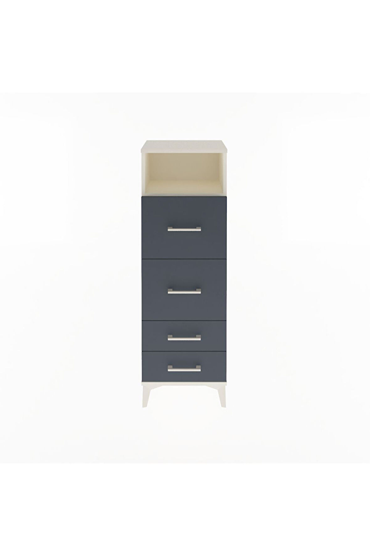 Arges Dolap Tek Raflı 4 Çekmeceli 44x30x134 Aytaşı-Antrasit