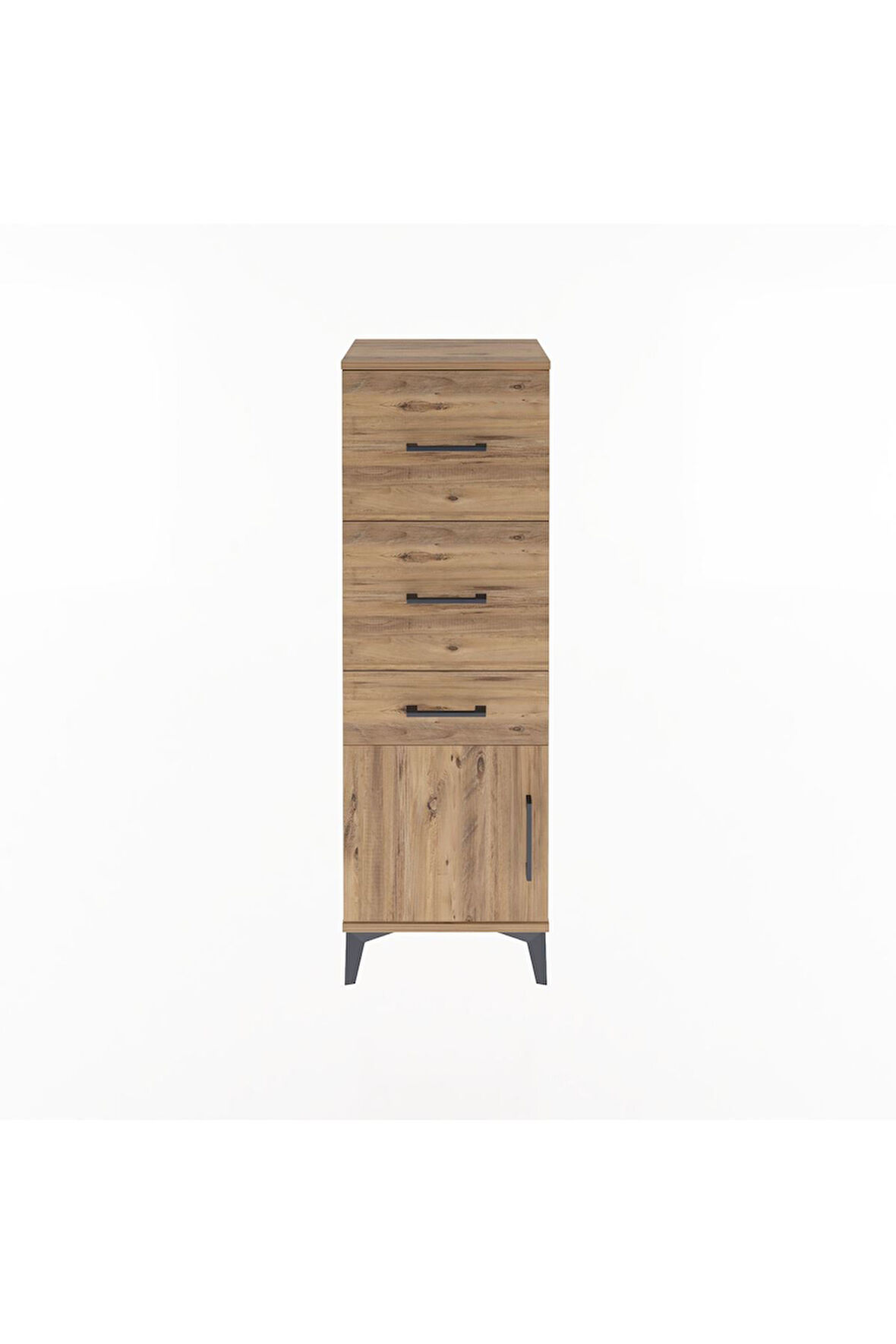 Arges Dolap 3 Çekmeceli Tek Kapaklı 44x30x134 Çam-Çam