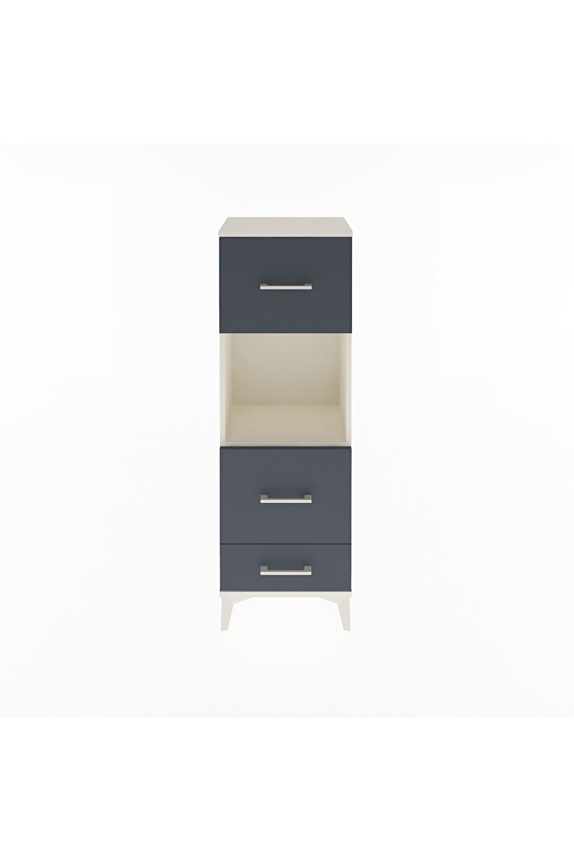 Arges Dolap Tek Raflı 3 Çekmeceli 44x30x134 Aytaşı-Antrasit