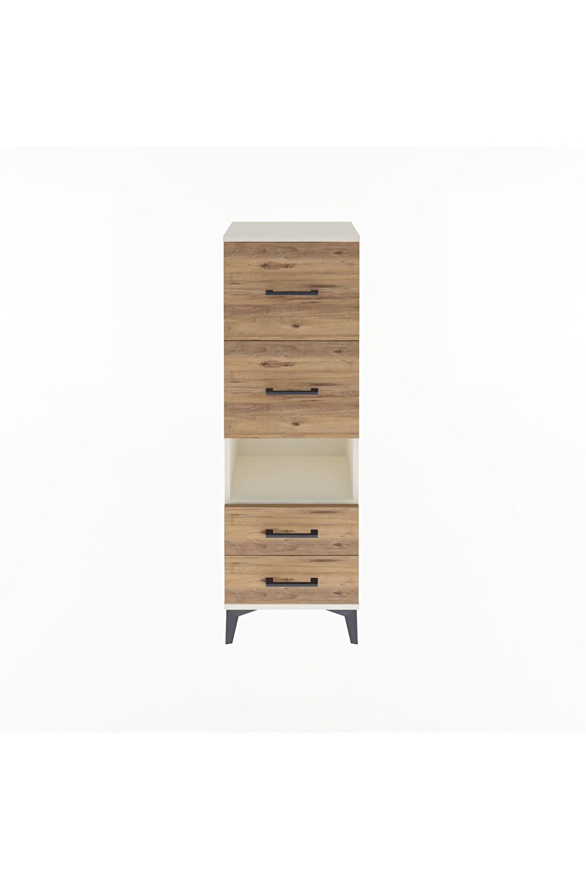 Arges Dolap Tek Raflı 4 Çekmeceli 44x30x134 Aytaşı-Çam