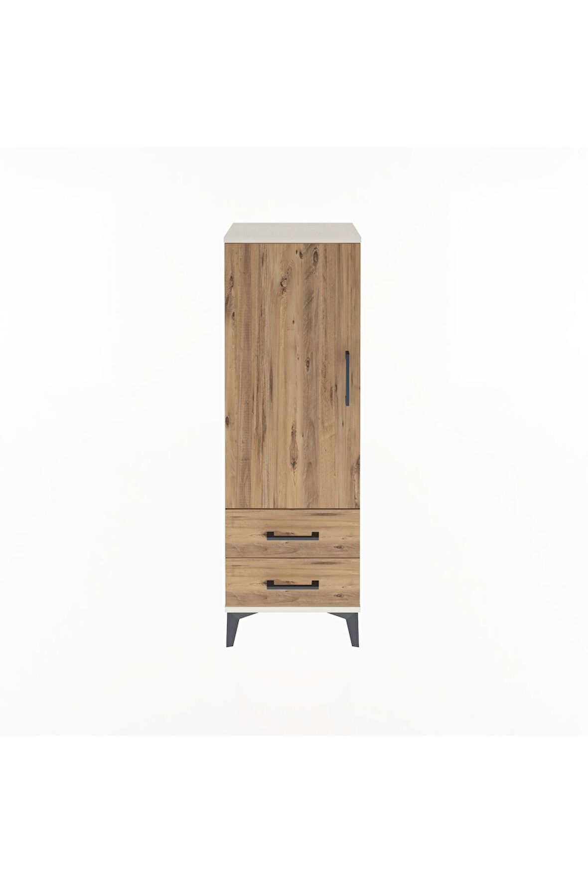 Arges Dolap 3 Raflı 2 Çekmeceli Tek Kapaklı 44x30x134 Aytaşı-Çam