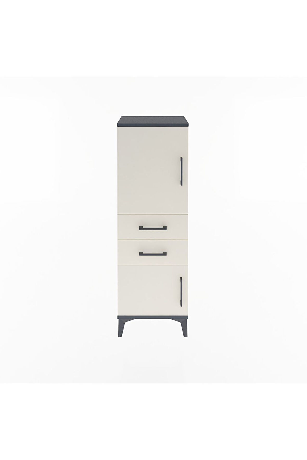 Arges Dolap 2 Raflı 2 Çekmeceli 2 Kapaklı 44x30x134 Antrasit-Aytaşı