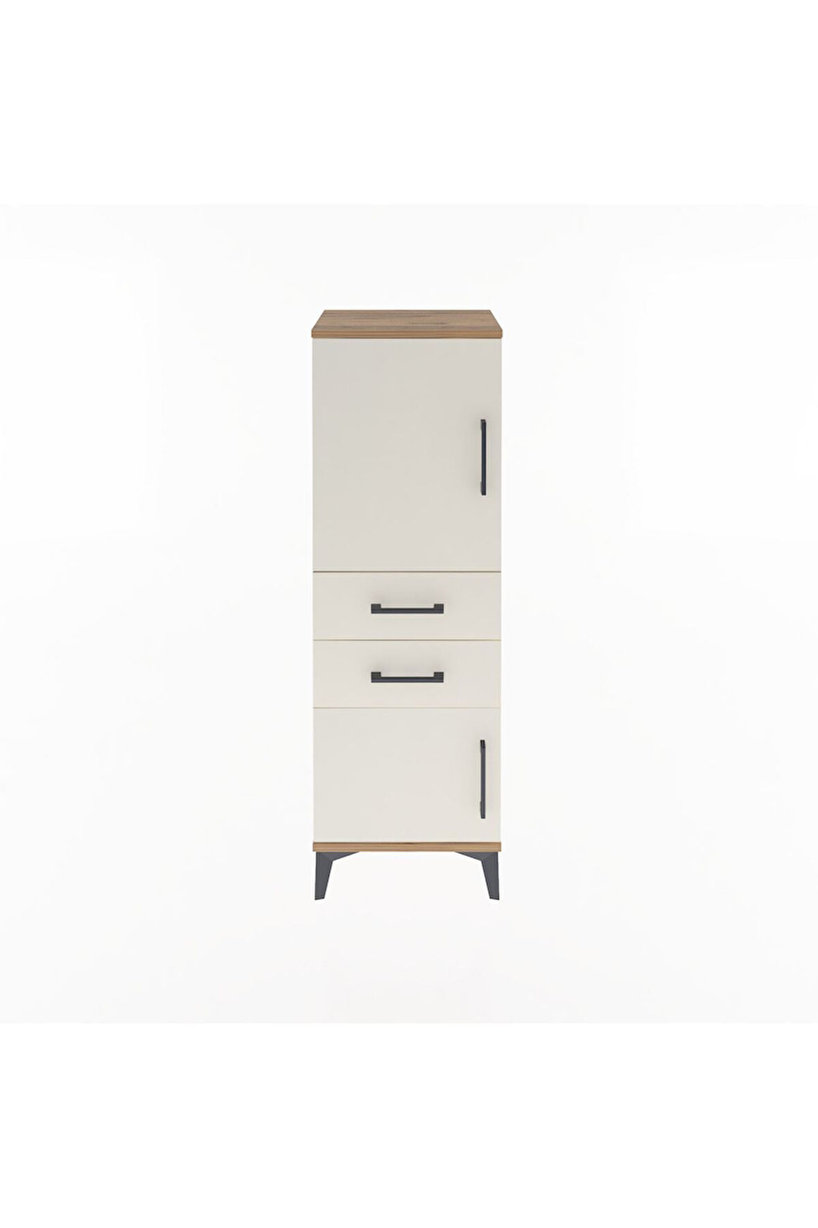 Arges Dolap 2 Raflı 2 Çekmeceli 2 Kapaklı 44x30x134 Çam-Aytaşı