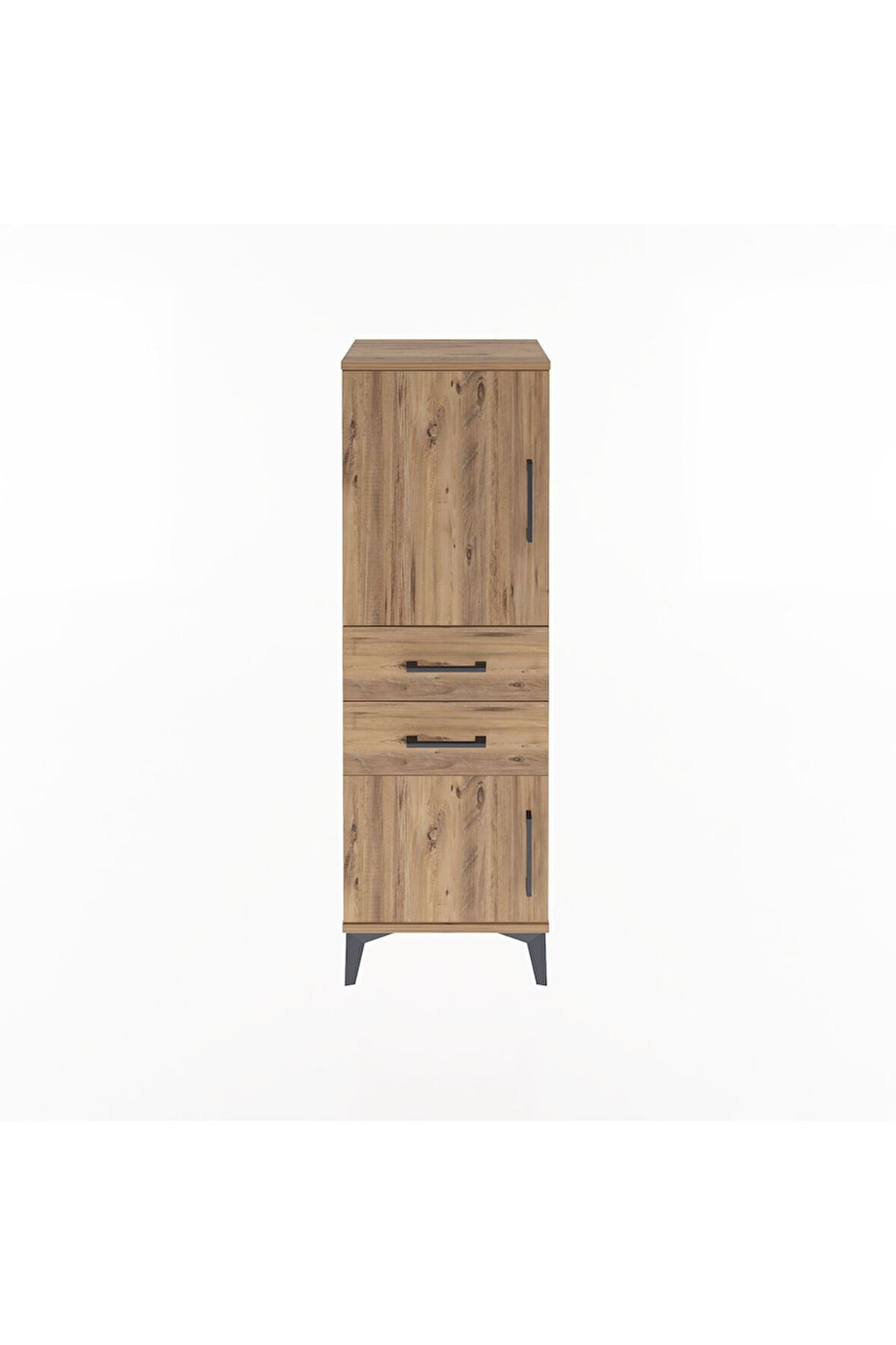 Arges Dolap 2 Raflı 2 Çekmeceli 2 Kapaklı 44x30x134 Çam-Çam