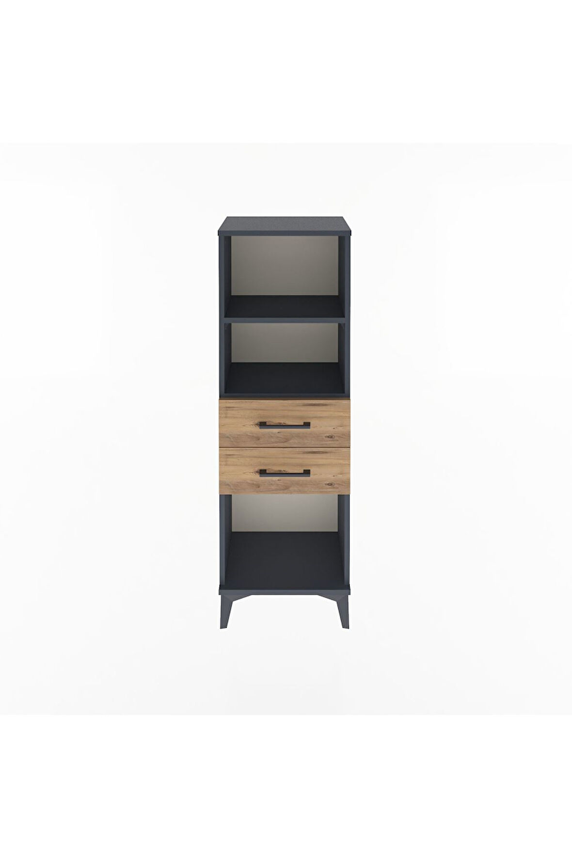 Arges Dolap 2 Raflı 2 Çekmeceli 44x30x134 Antrasit-Çam