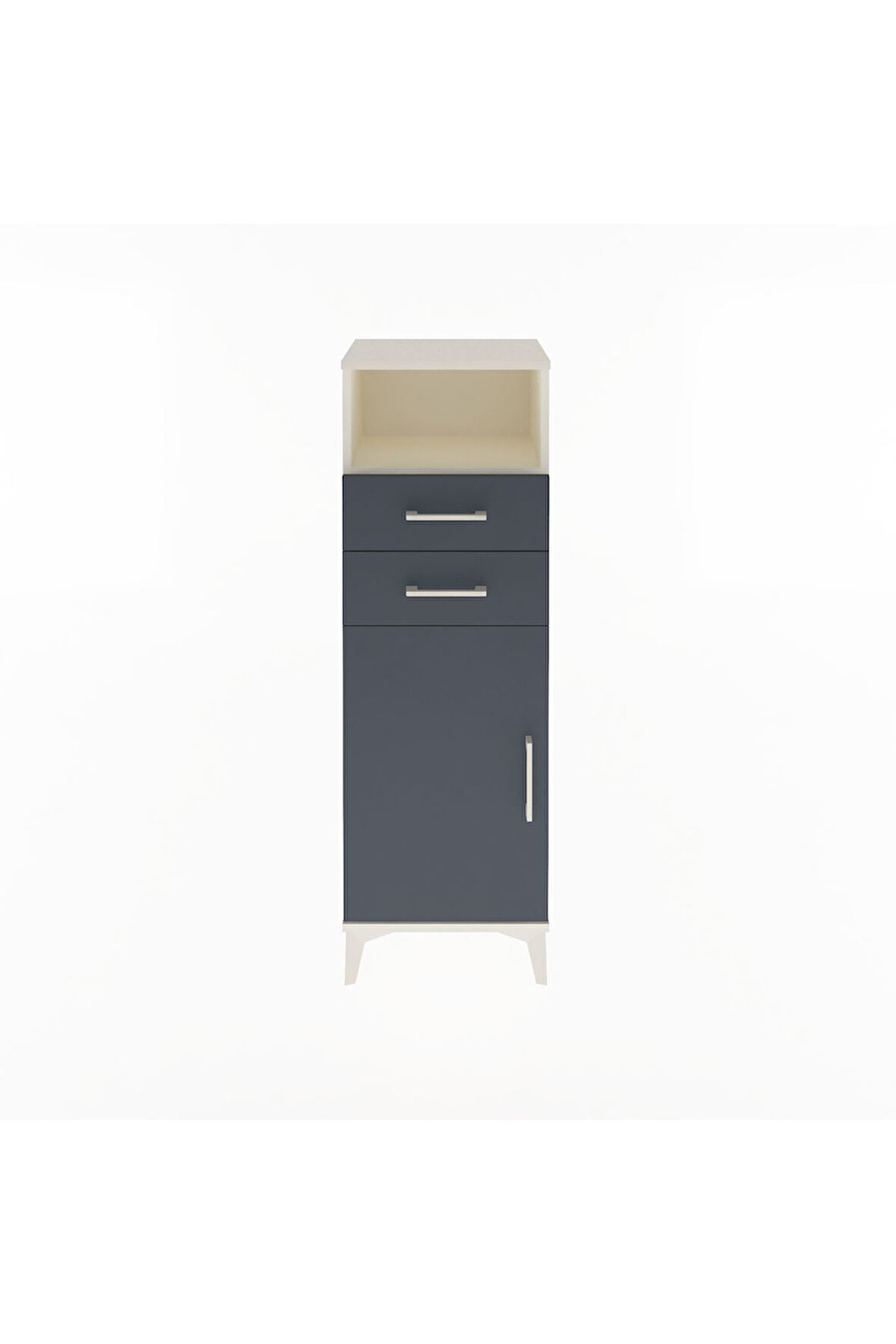 Arges Dolap 2 Raflı 2 Çekmeceli Tek Kapaklı 44x30x134 Aytaşı-Antrasit