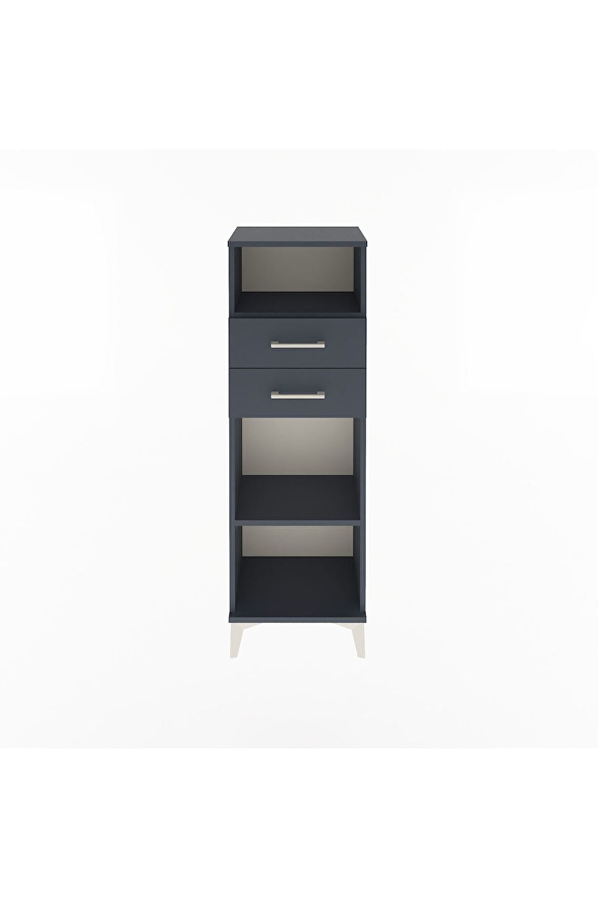 Arges Dolap 2 Raflı 2 Çekmeceli 44x30x134 Antrasit-Antrasit