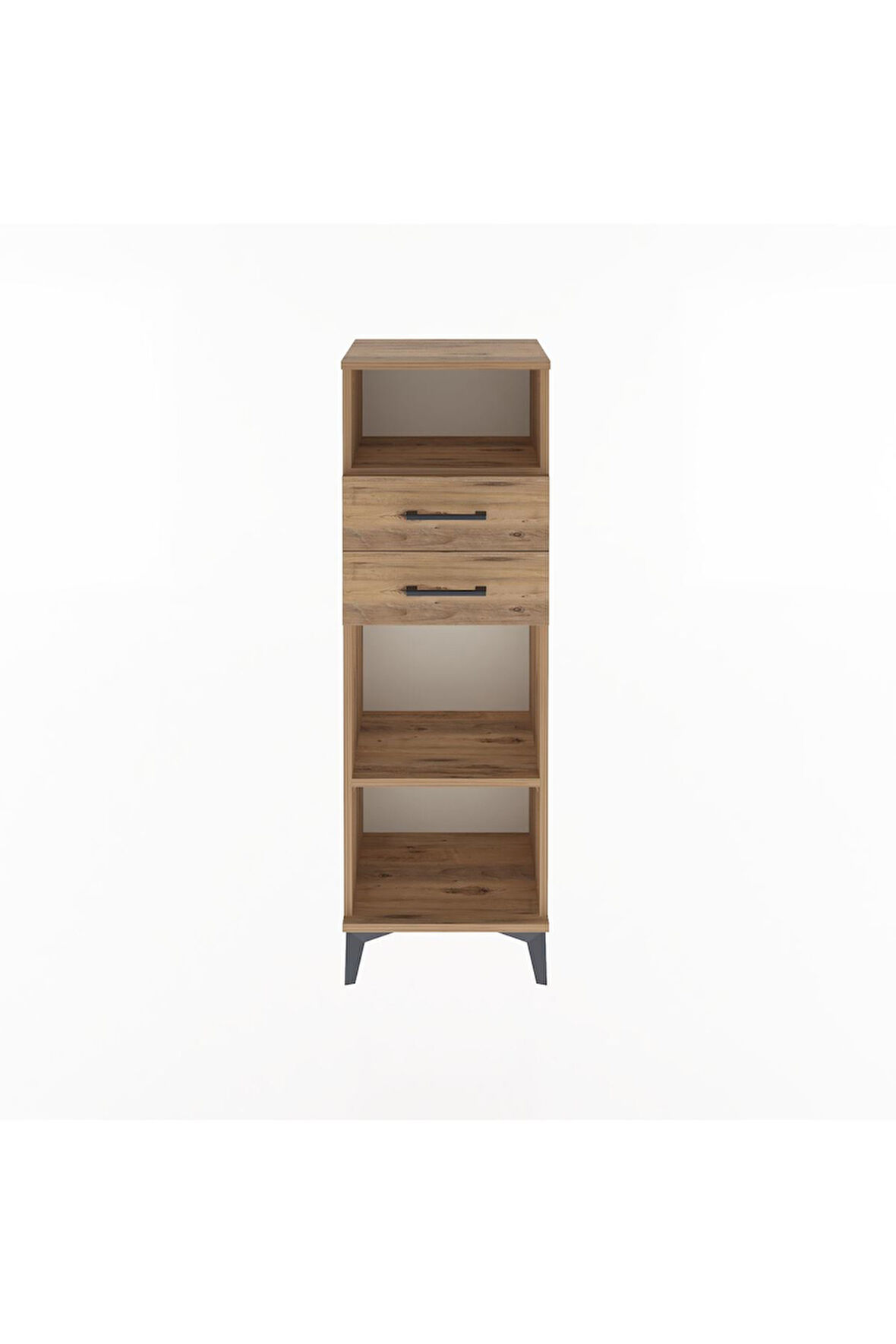 Arges Dolap 2 Raflı 2 Çekmeceli 44x30x134 Çam-Çam