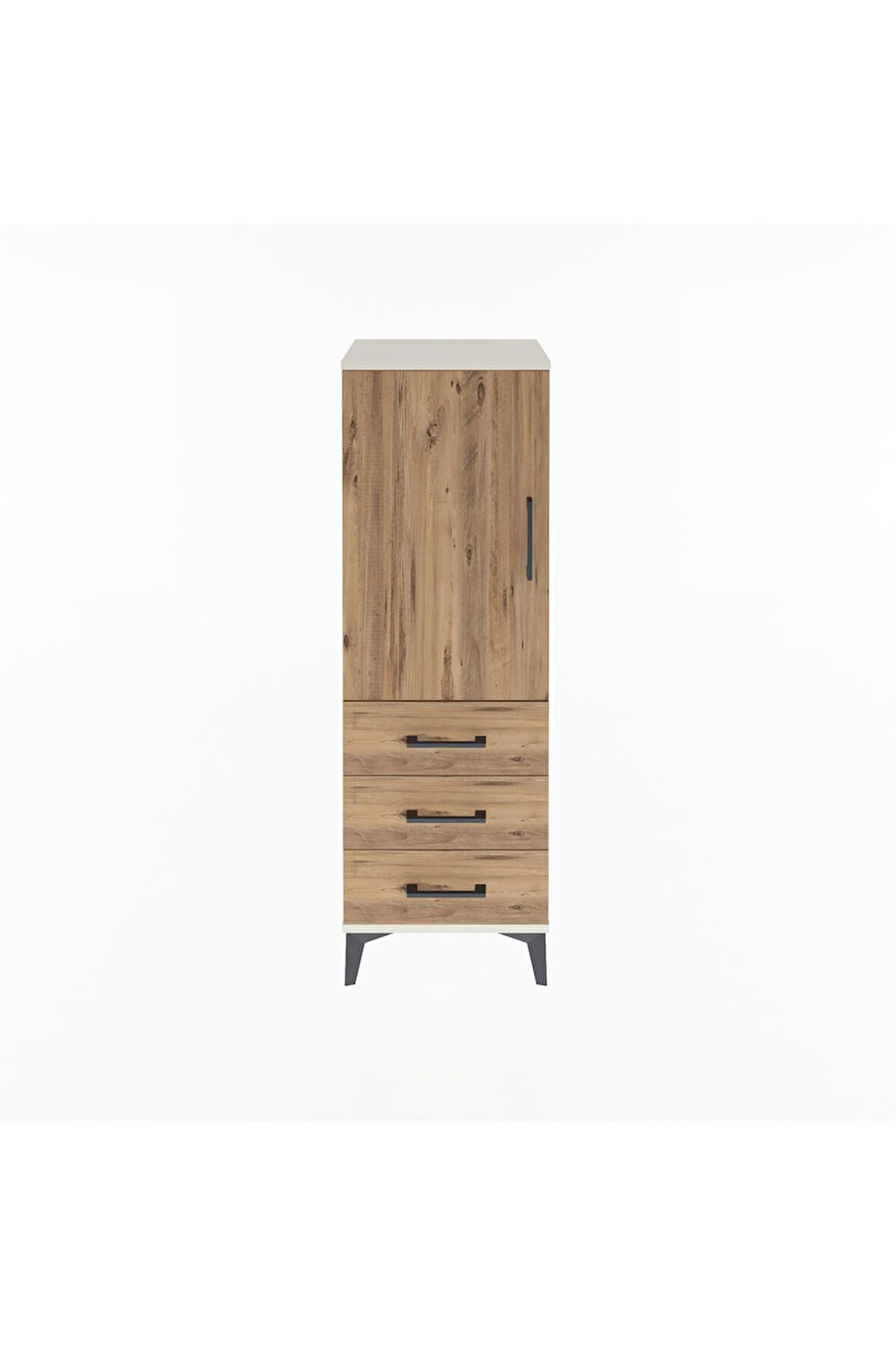 Arges Dolap 2 Raflı 3 Çekmeceli Tek Kapaklı 44x30x134 Aytaşı-Çam