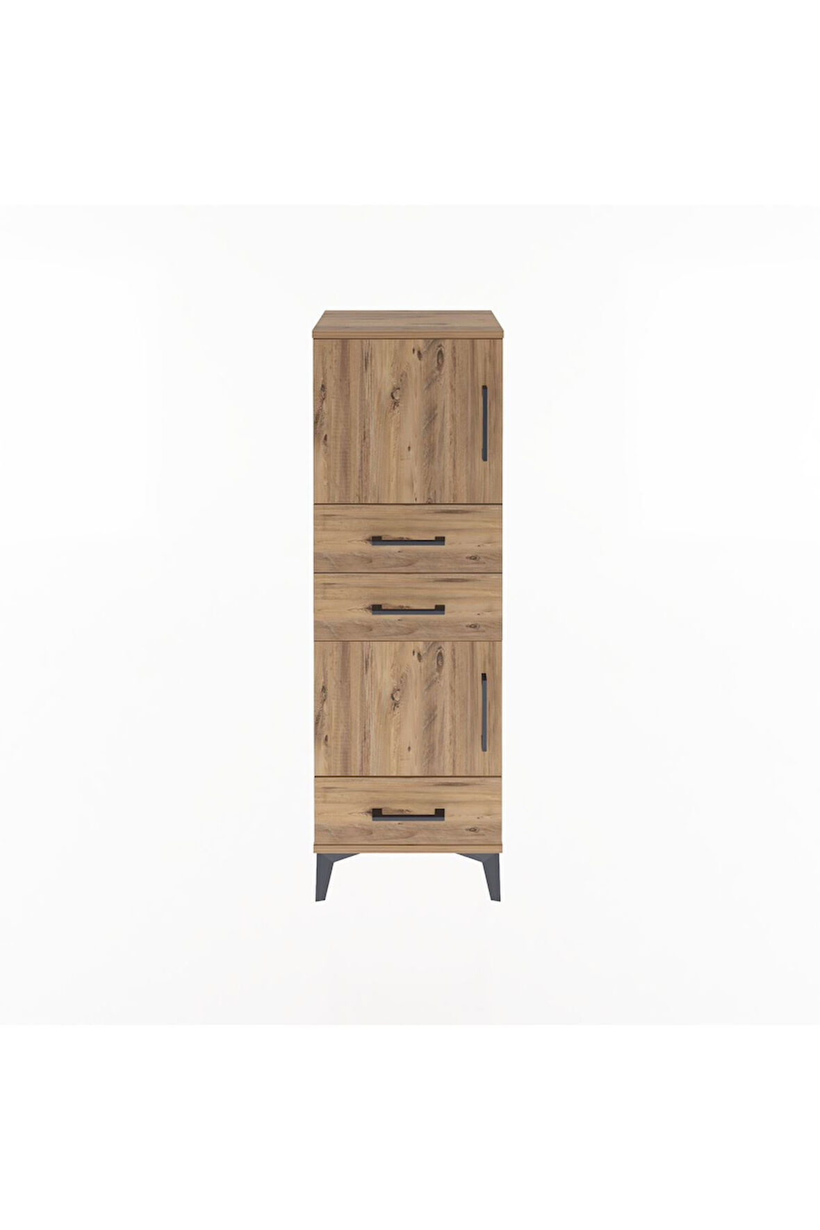 Arges Dolap 2 Raflı 3 Çekmeceli 2 Kapaklı 44x30x134 Çam-Çam