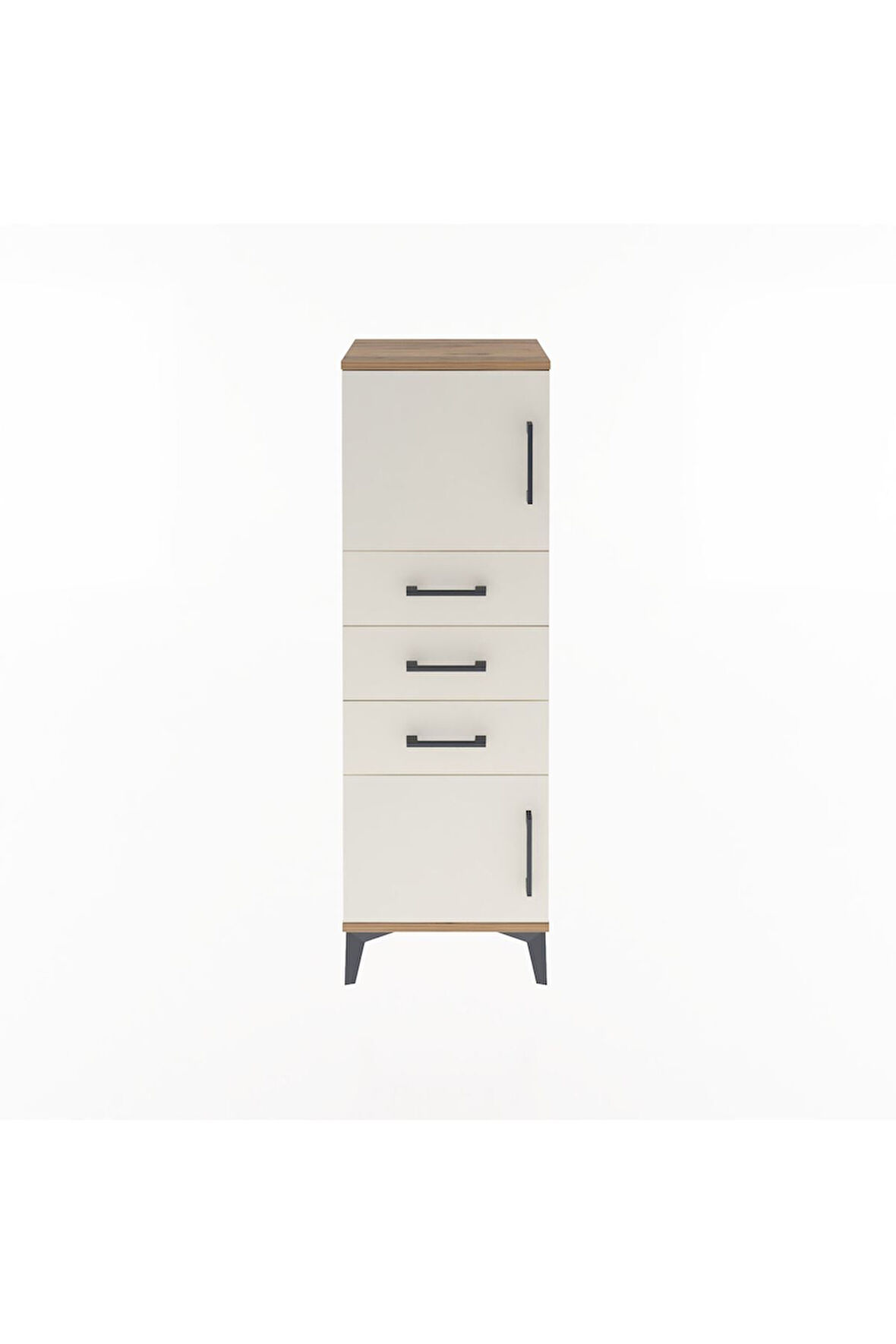 Arges Dolap 2 Raflı 3 Çekmeceli 2 Kapaklı 44x30x134 Çam-Aytaşı