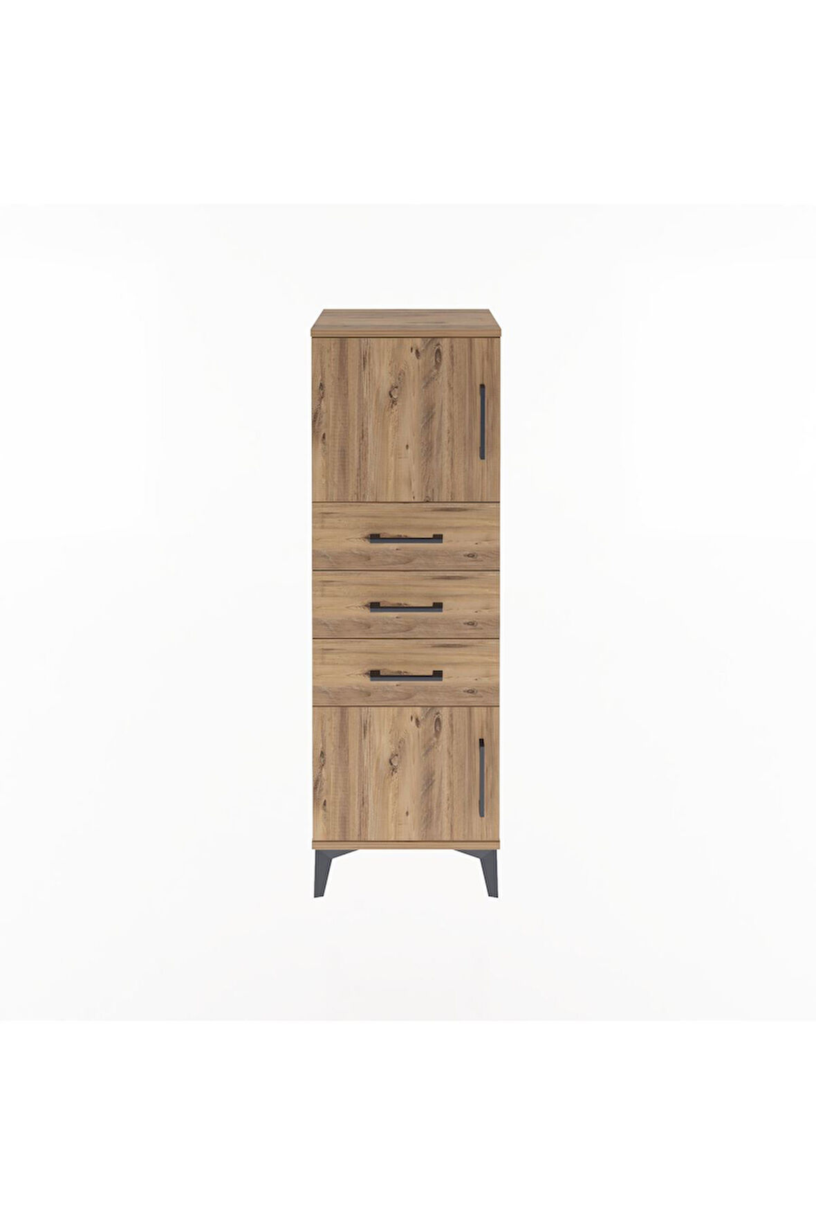 Arges Dolap 2 Raflı 3 Çekmeceli 2 Kapaklı 44x30x134 Çam-Çam