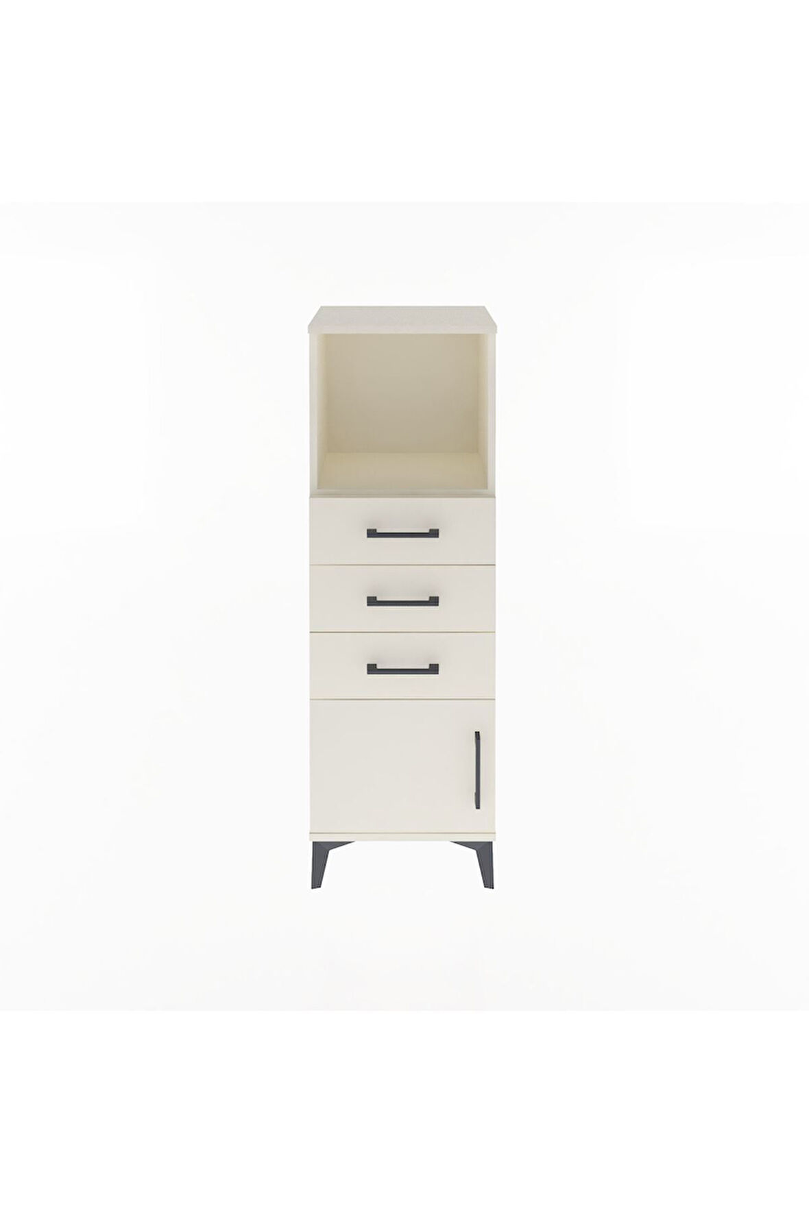 Arges Dolap Tek Raflı 3 Çekmeceli Tek Kapaklı 44x30x134 Aytaşı-Aytaşı