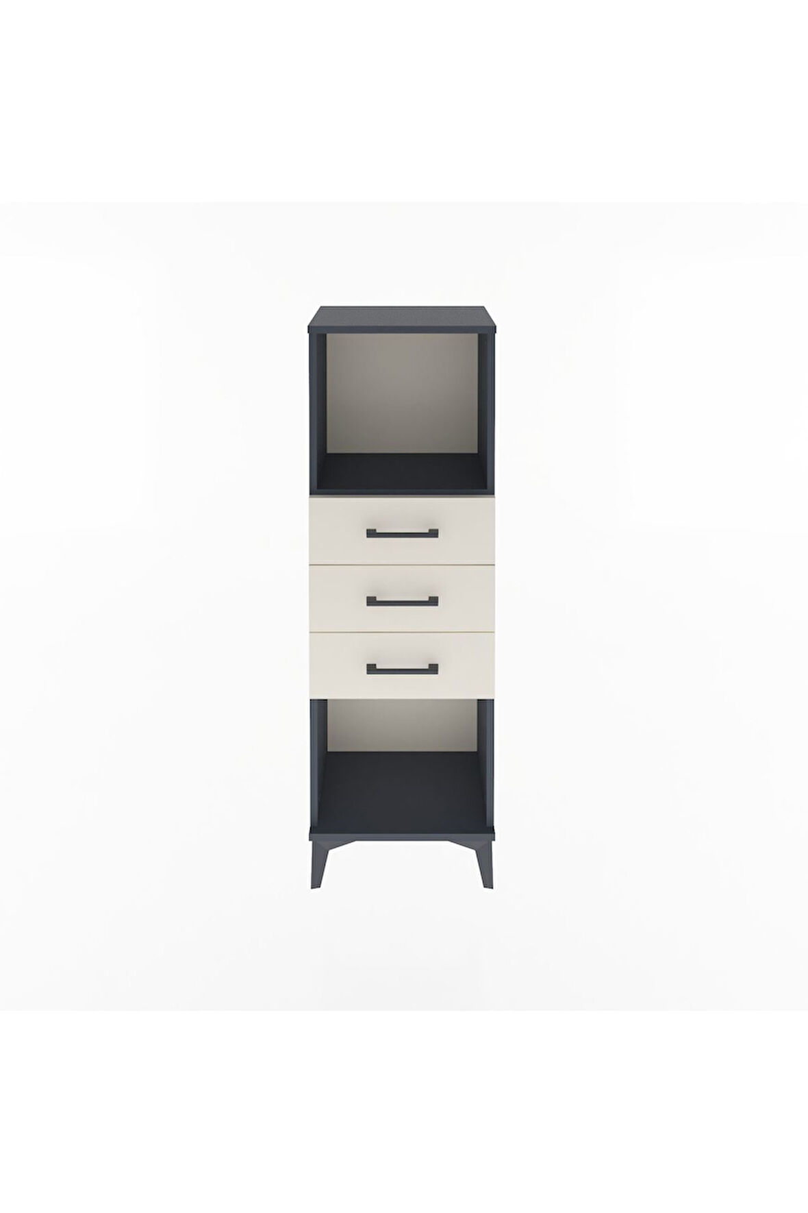Arges Dolap Tek Raflı 3 Çekmeceli 44x30x134 Antrasit-Aytaşı