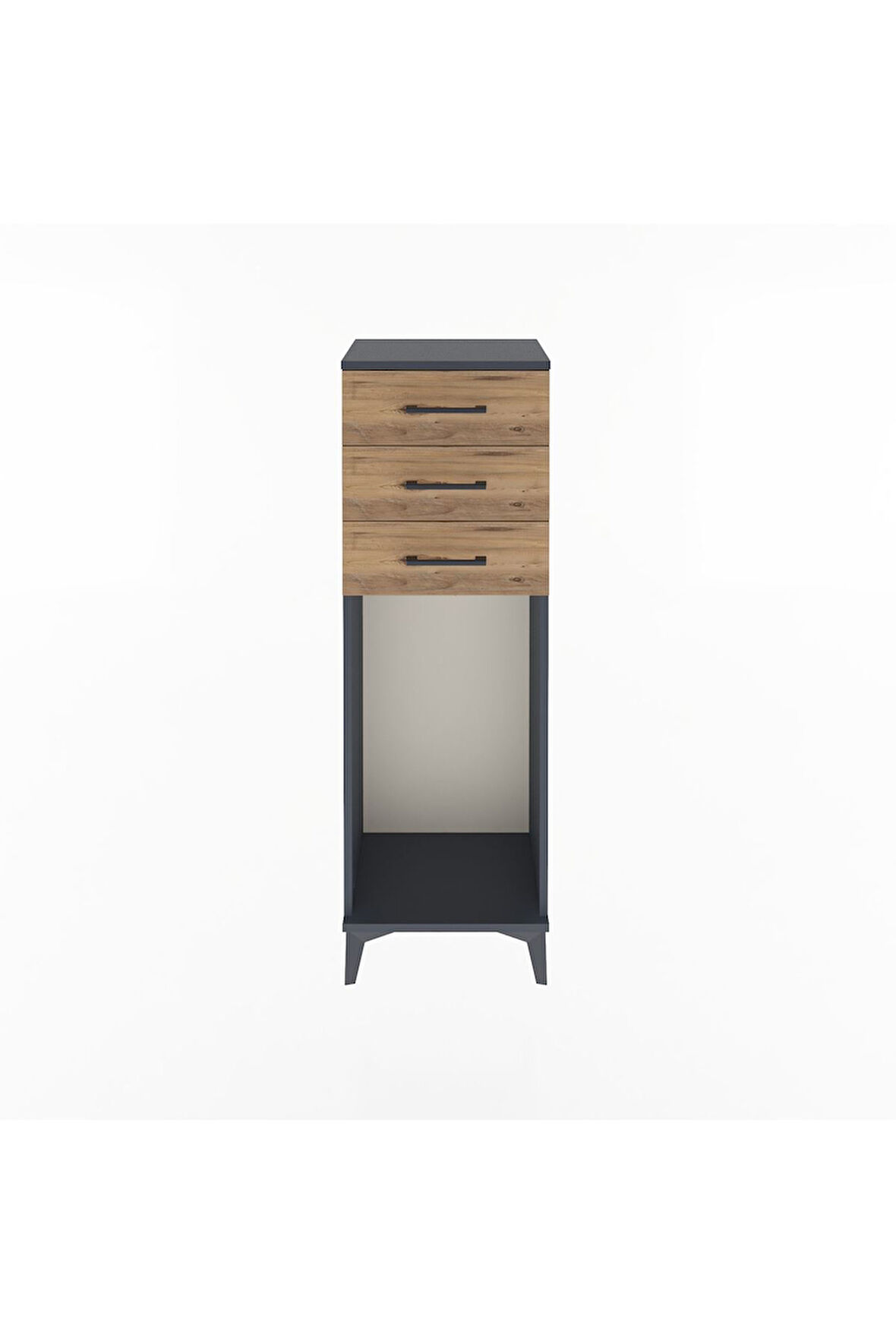 Arges Dolap 3 Çekmeceli 44x30x134 Antrasit-Çam