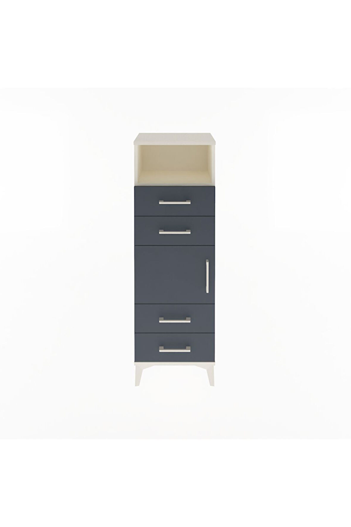 Arges Dolap 2 Raflı 4 Çekmeceli Tek Kapaklı 44x30x134 Aytaşı-Antrasit