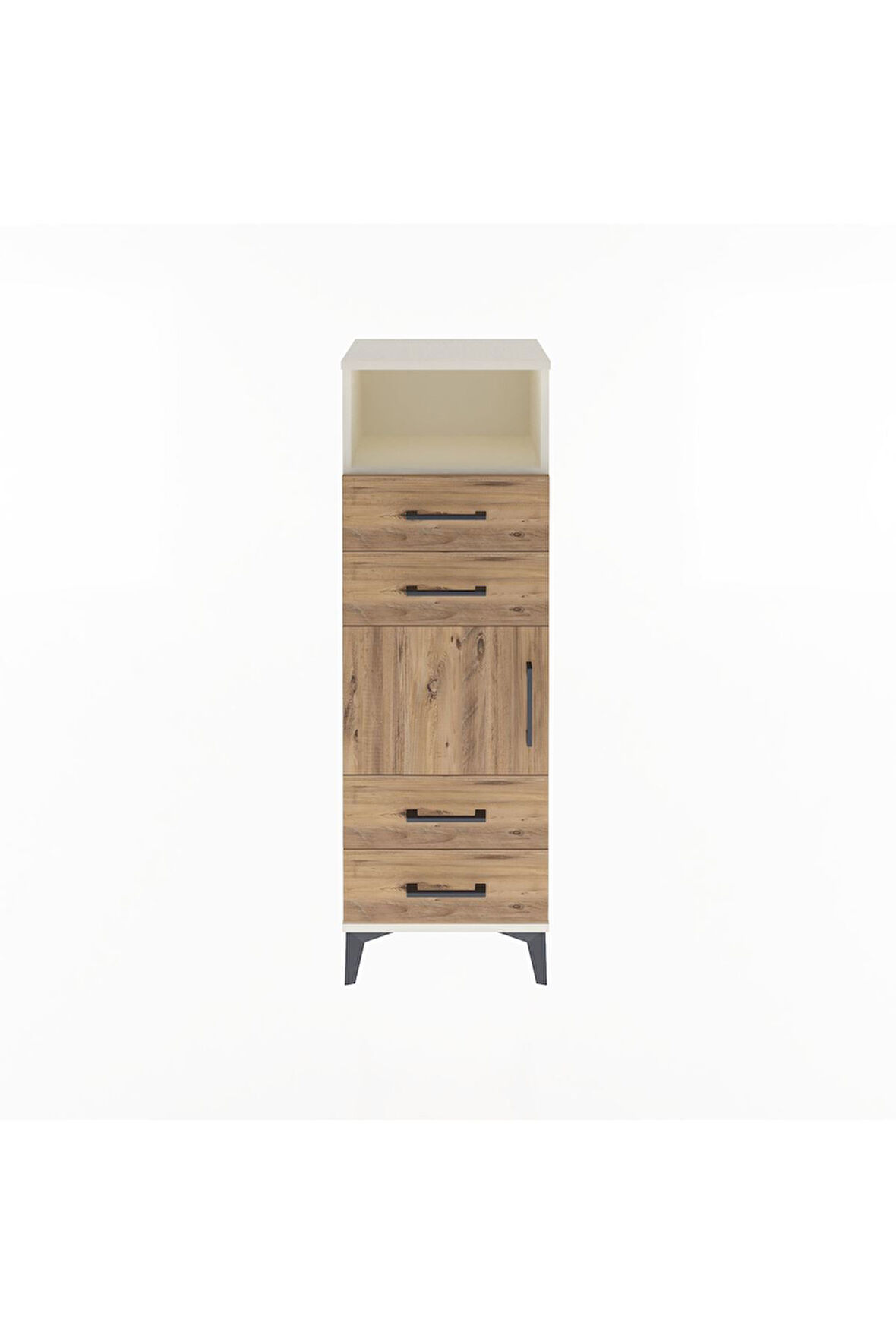 Arges Dolap 2 Raflı 4 Çekmeceli Tek Kapaklı 44x30x134 Aytaşı-Çam