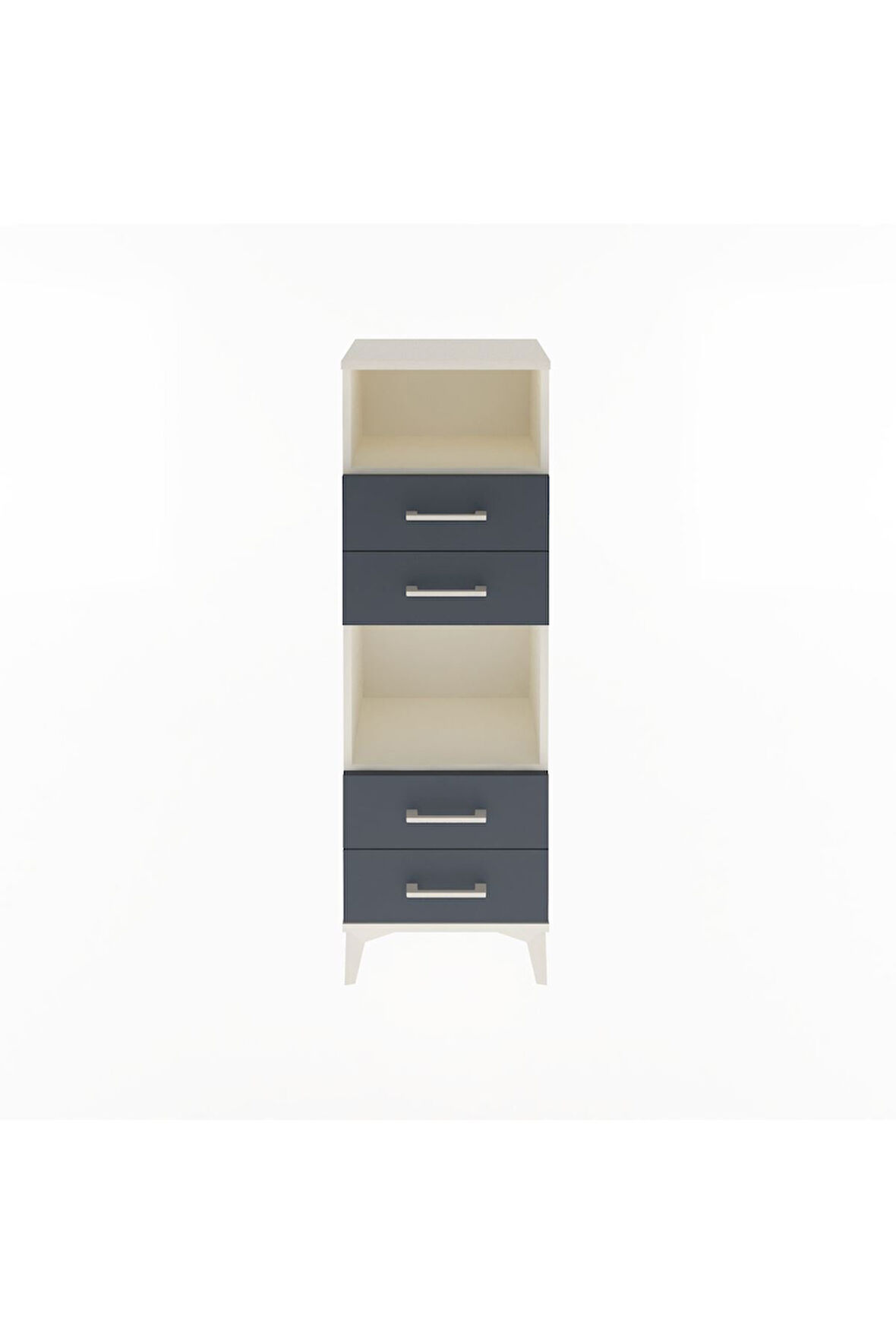 Arges Dolap 2 Raflı 4 Çekmeceli 44x30x134 Aytaşı-Antrasit