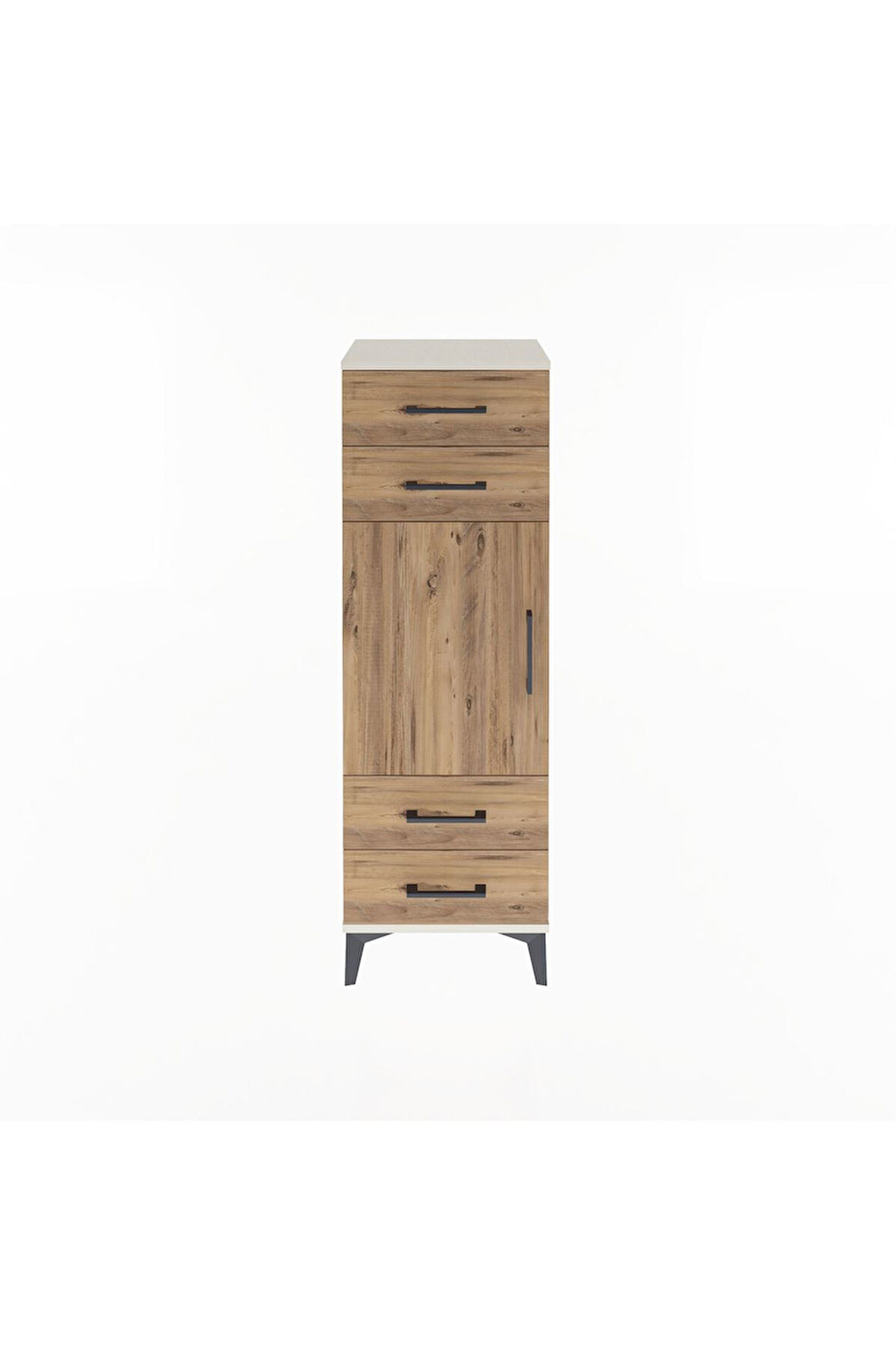 Arges Dolap 2 Raflı 4 Çekmeceli Tek Kapaklı 44x30x134 Aytaşı-Çam