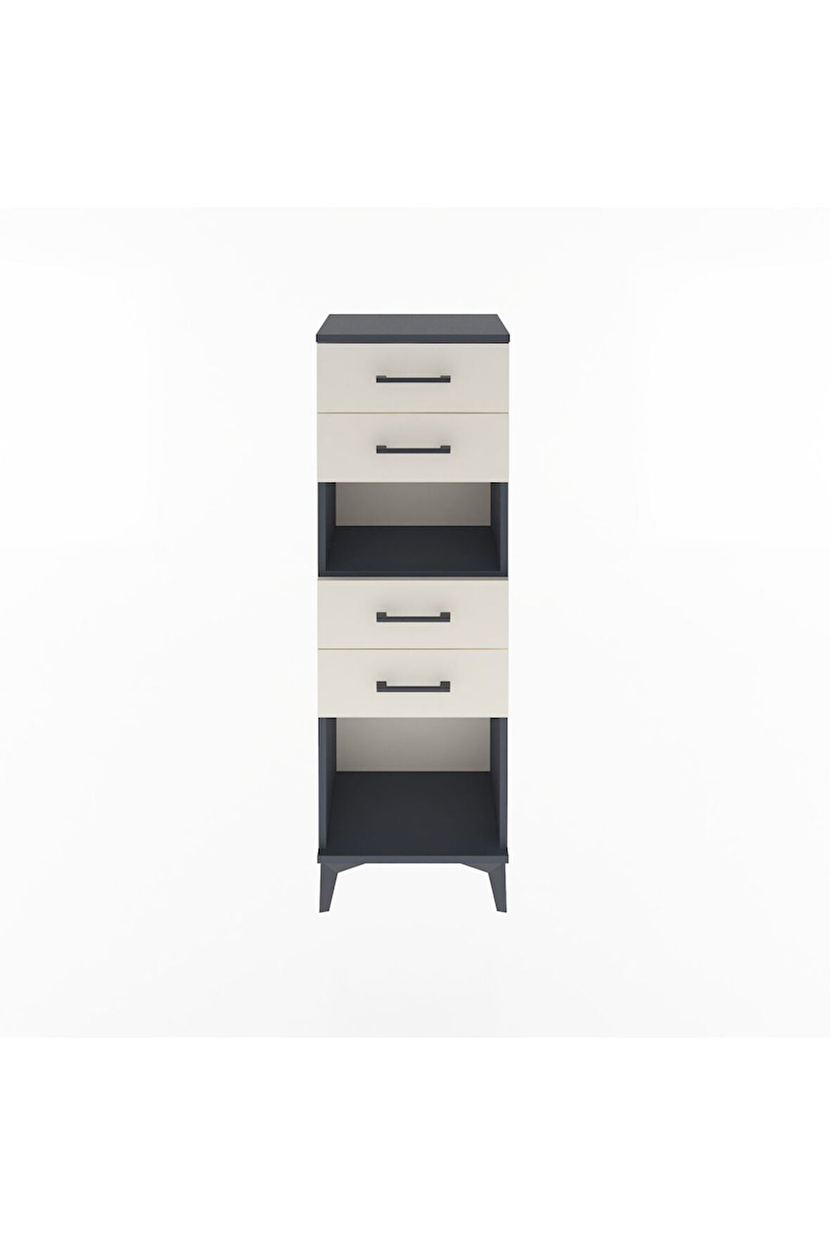 Arges Dolap Tek Raflı 4 Çekmeceli 44x30x134 Antrasit-Aytaşı