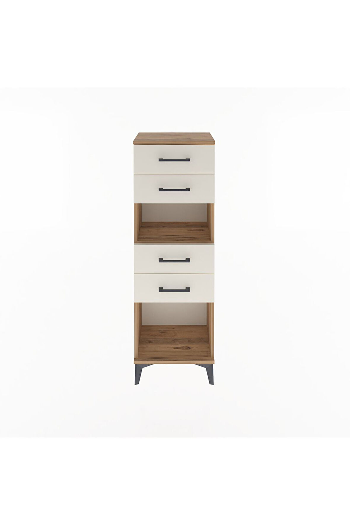 Arges Dolap Tek Raflı 4 Çekmeceli 44x30x134 Çam-Aytaşı