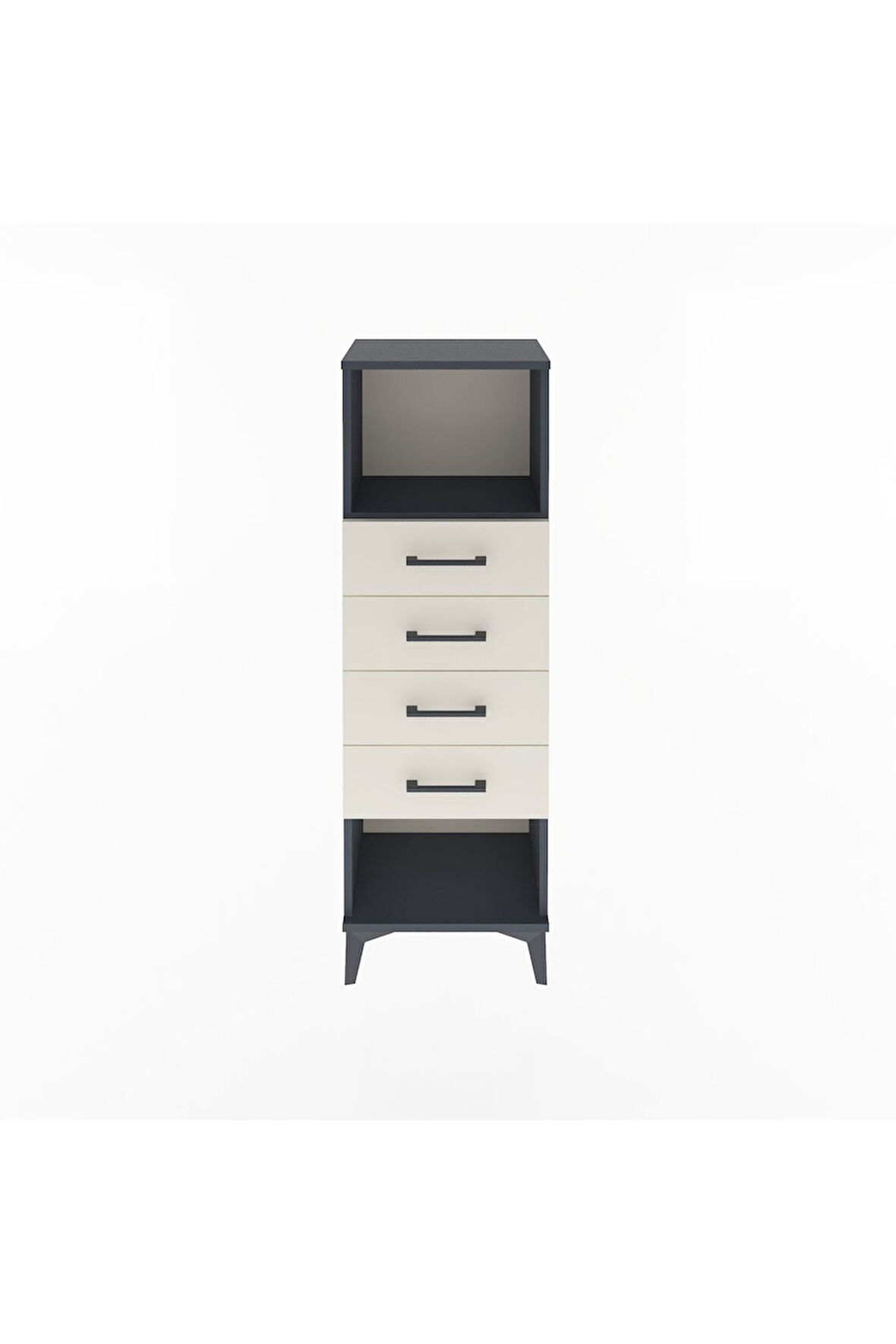 Arges Dolap Tek Raflı 4 Çekmeceli 44x30x134 Antrasit-Aytaşı