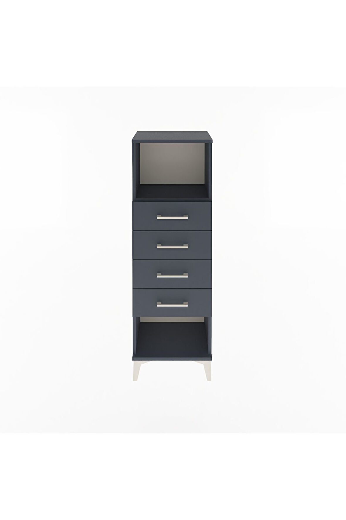 Arges Dolap Tek Raflı 4 Çekmeceli 44x30x134 Antrasit-Antrasit