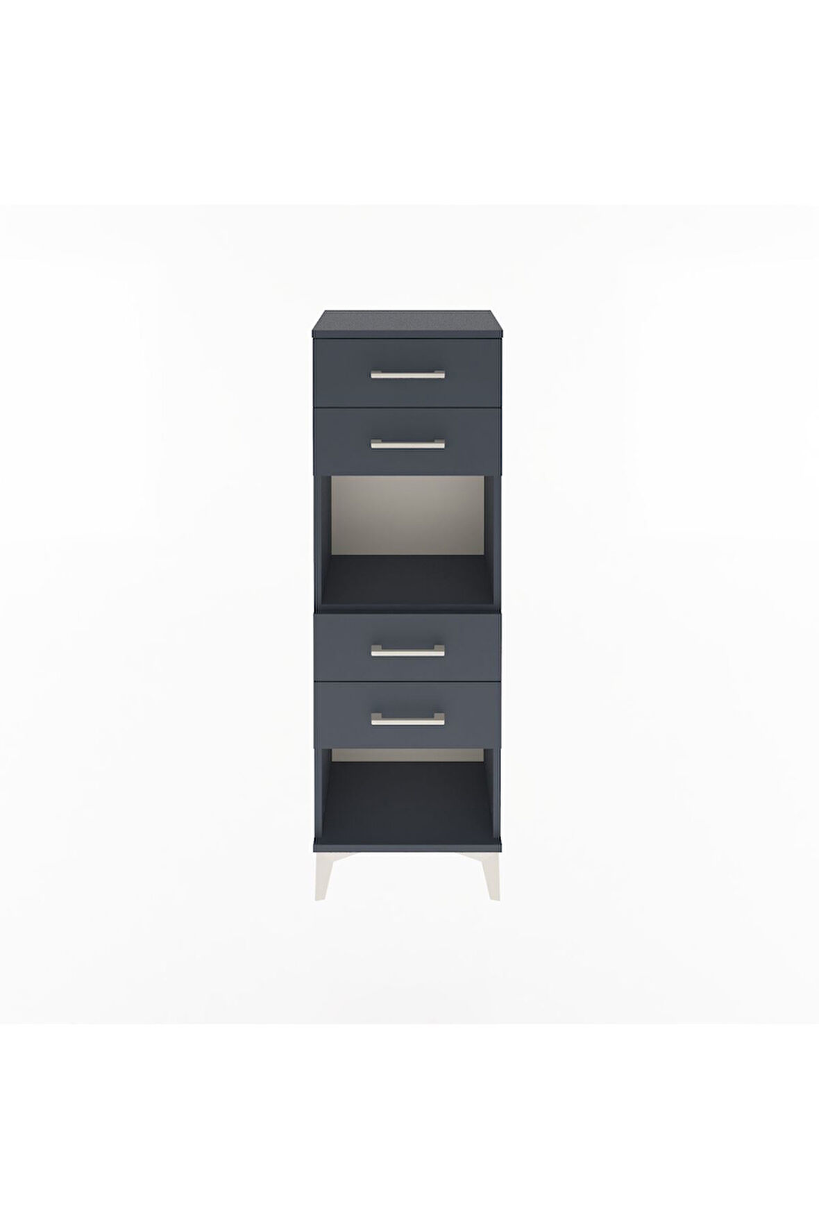 Arges Dolap Tek Raflı 4 Çekmeceli 44x30x134 Antrasit-Antrasit