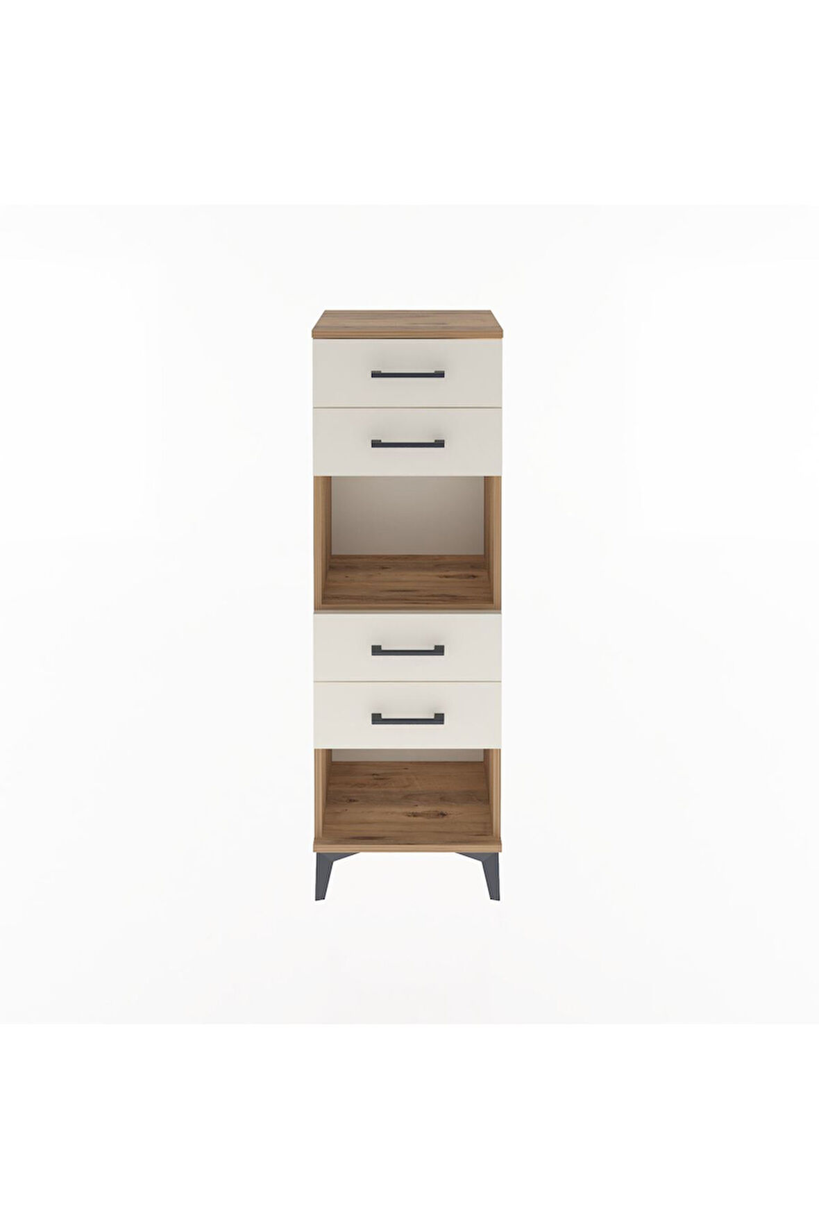 Arges Dolap Tek Raflı 4 Çekmeceli 44x30x134 Çam-Aytaşı