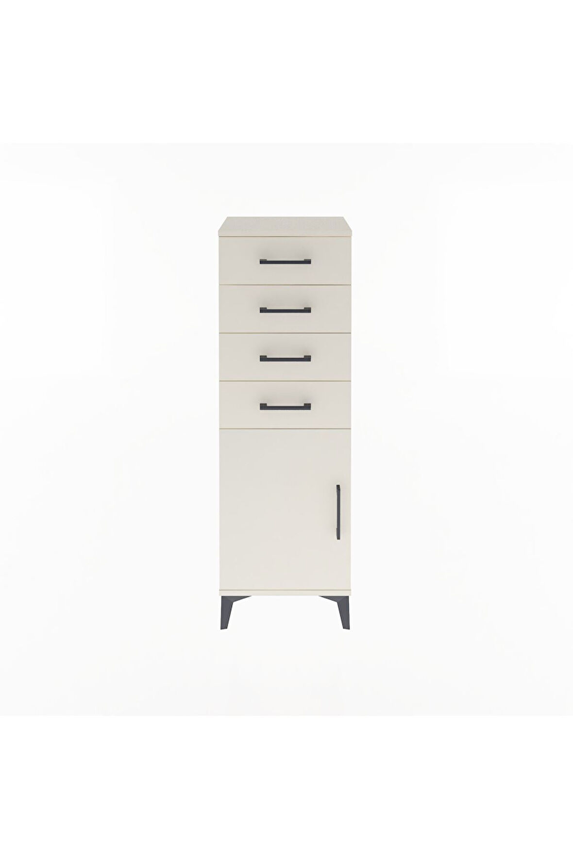 Arges Dolap Tek Raflı 4 Çekmeceli Tek Kapaklı 44x30x134 Aytaşı-Aytaşı