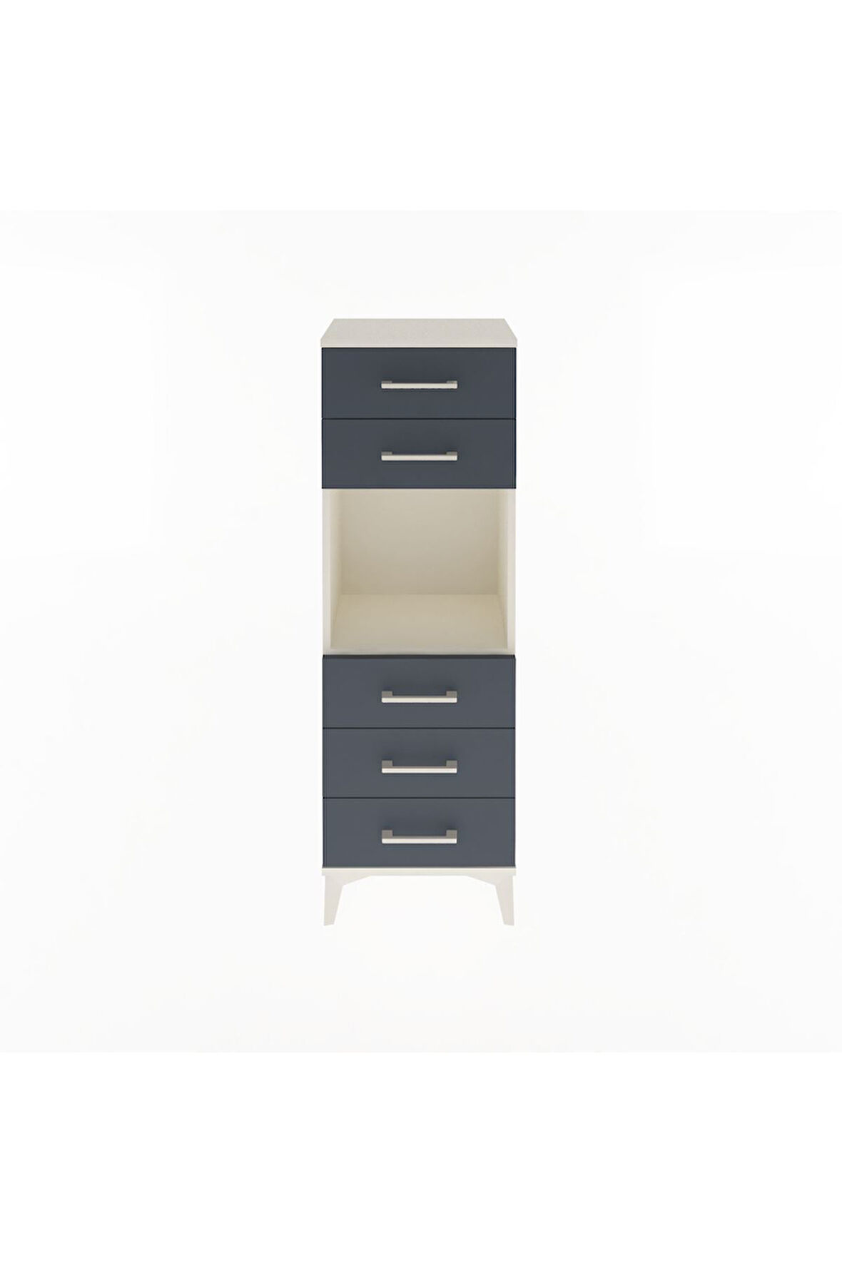 Arges Dolap Tek Raflı 5 Çekmeceli 44x30x134 Aytaşı-Antrasit