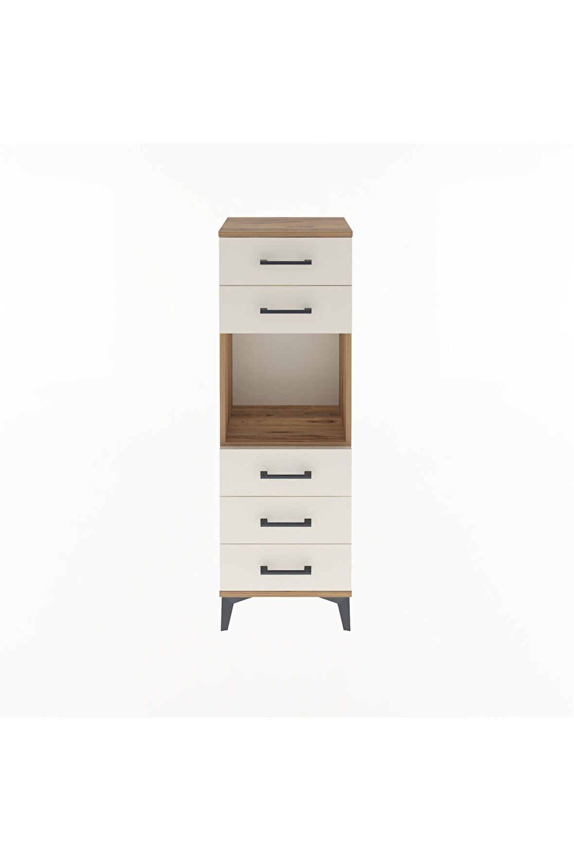 Arges Dolap Tek Raflı 5 Çekmeceli 44x30x134 Çam-Aytaşı